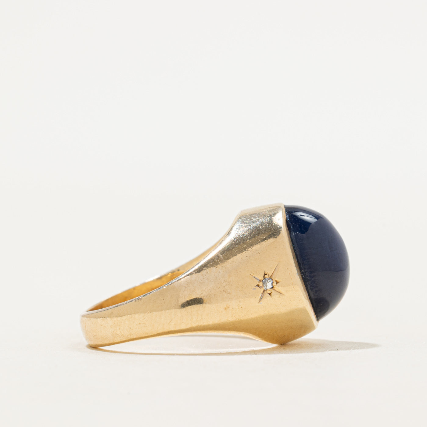 Synthetic Star Sapphire & Natural Diamond Cocktail Ring | 9.66ct, 0.01ctw | SZ 7.25