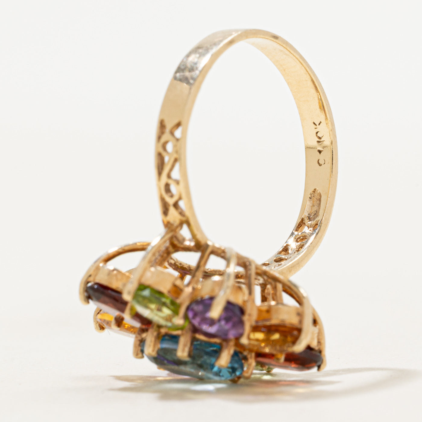 Multi Gemstone Cluster Floral Cocktail Ring | 5.21ctw | SZ 6.75