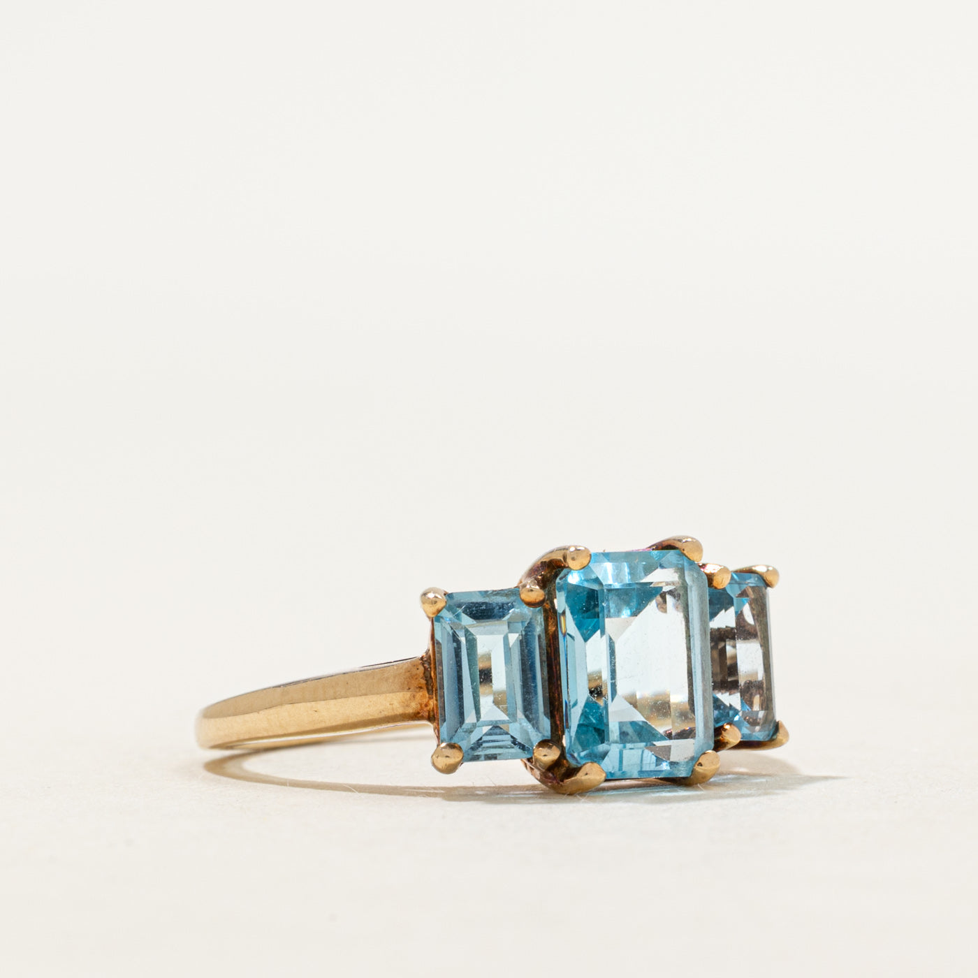 Three Stone Blue Topaz Ring | 3.04ctw | SZ 5.5