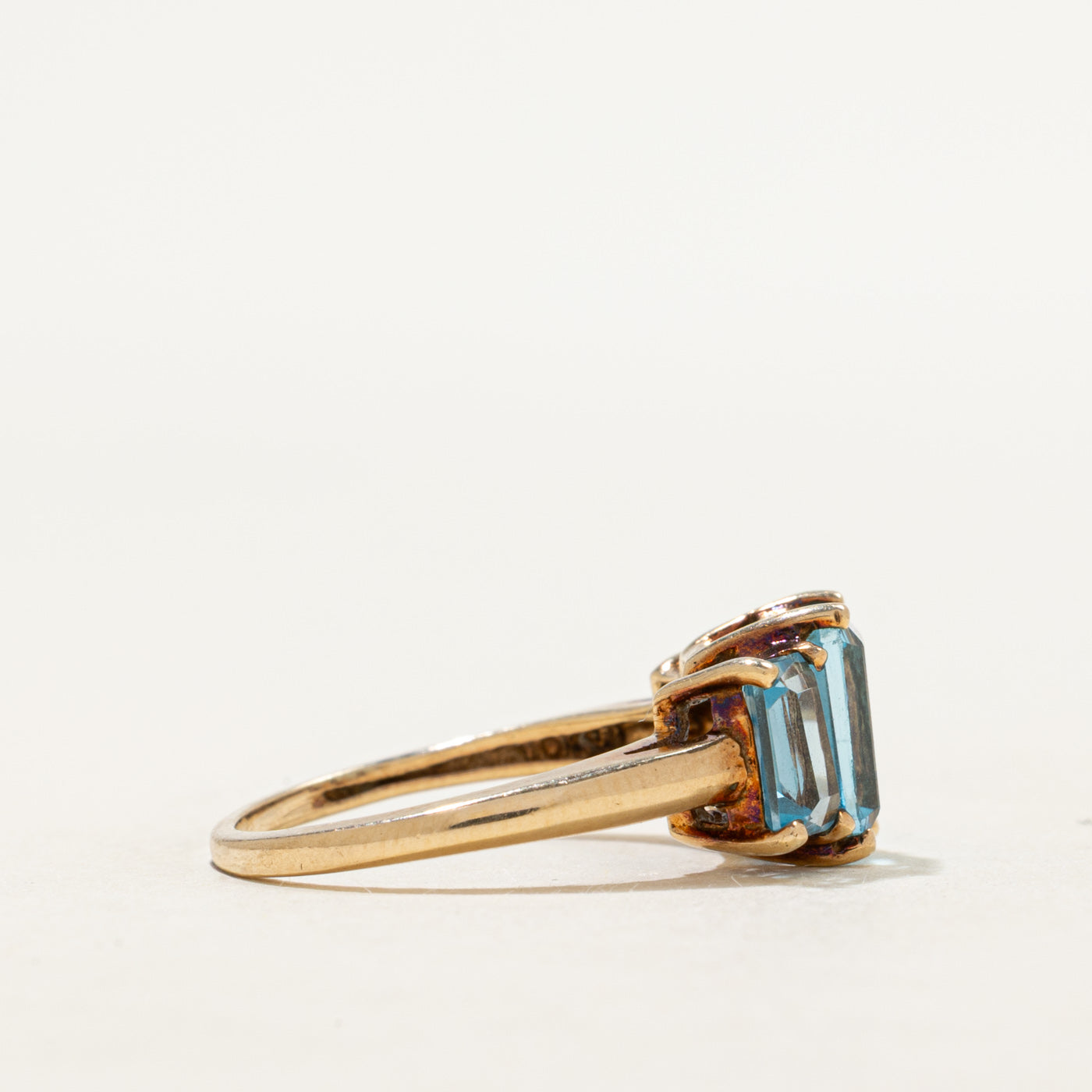 Three Stone Blue Topaz Ring | 3.04ctw | SZ 5.5