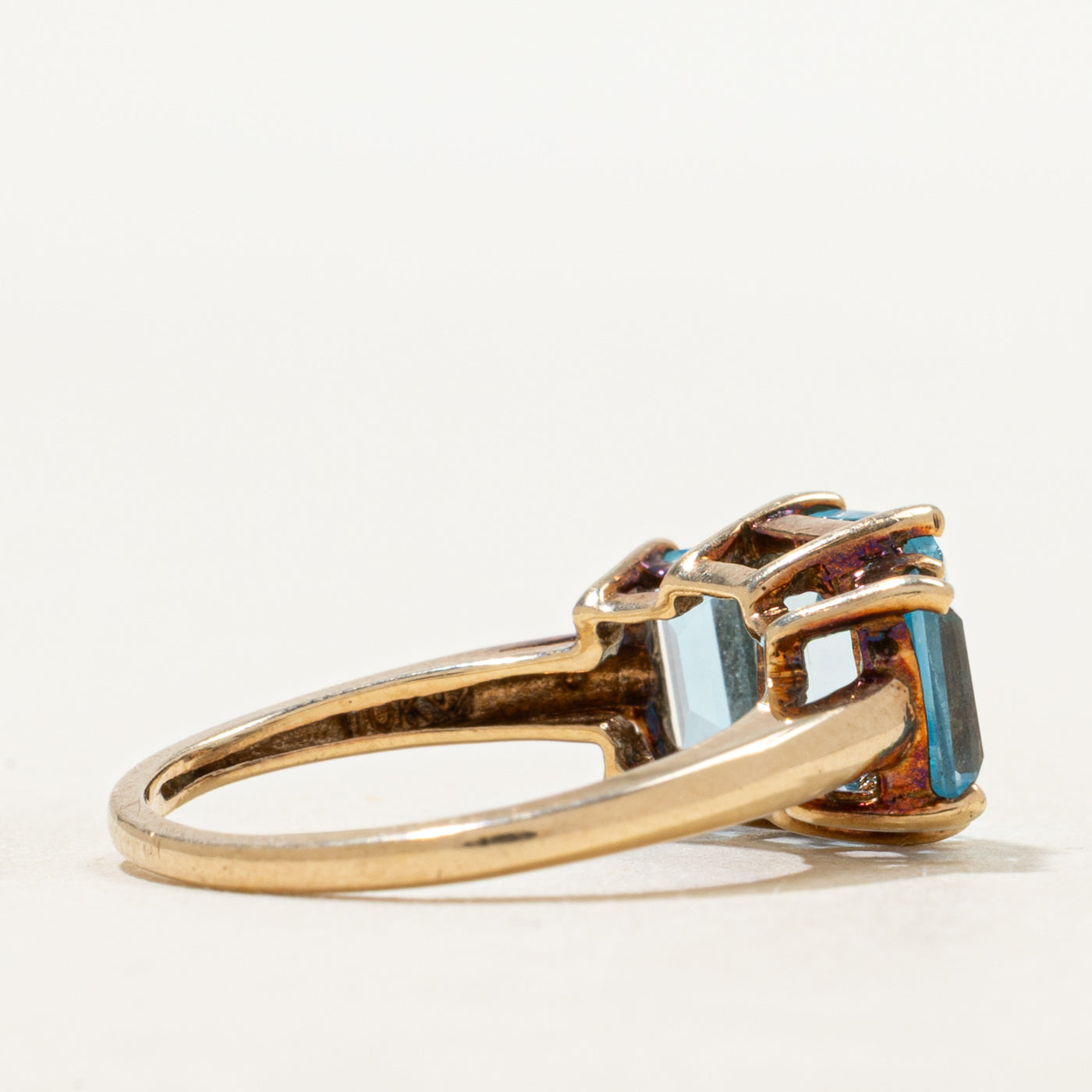 Three Stone Blue Topaz Ring | 3.04ctw | SZ 5.5