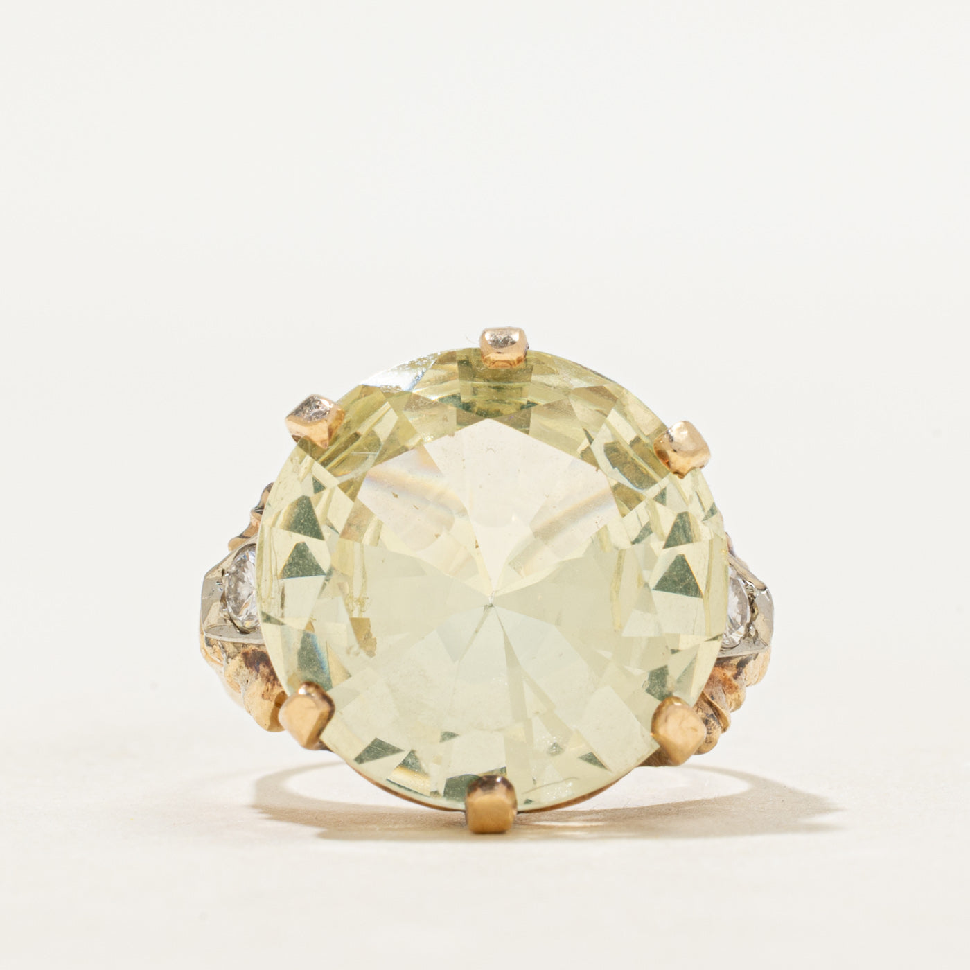 Synthetic Spinel & Diamond Scrollwork Cocktail Ring | 11.75ct, 0.20ctw | SZ 4.75