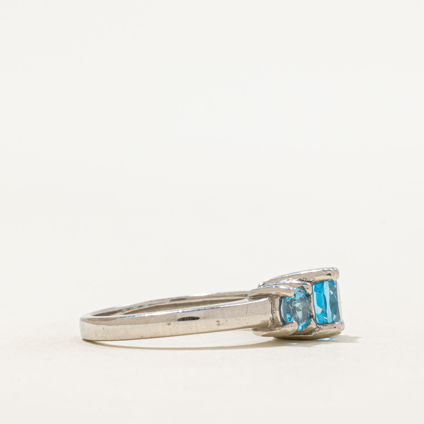 Three Stone Blue Topaz Ring | 1.27ctw | SZ 6.5