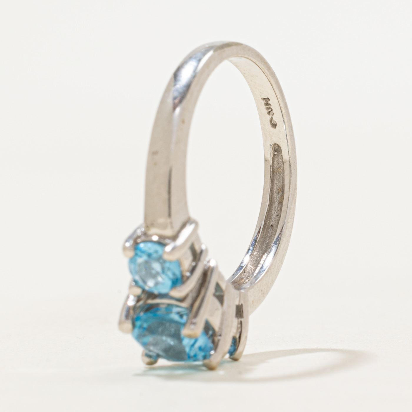 Three Stone Blue Topaz Ring | 1.27ctw | SZ 6.5