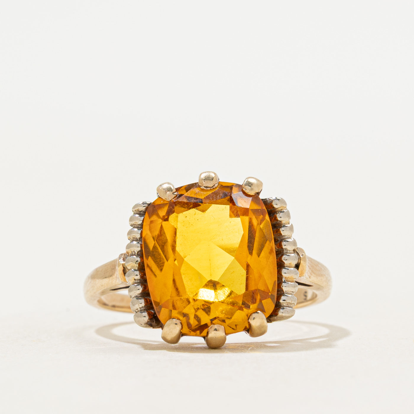 Synthetic Orange Sapphire Cocktail Ring | 5.01ct | SZ 7