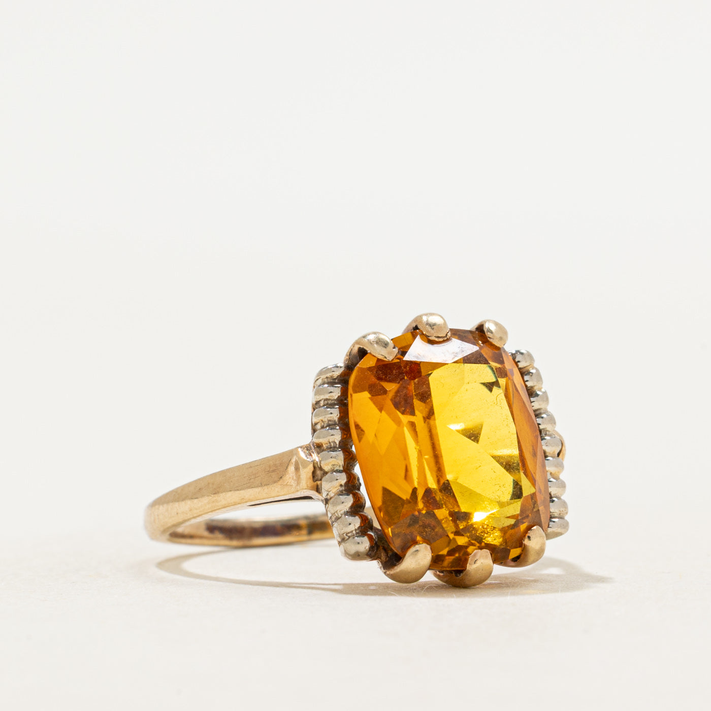 Synthetic Orange Sapphire Cocktail Ring | 5.01ct | SZ 7