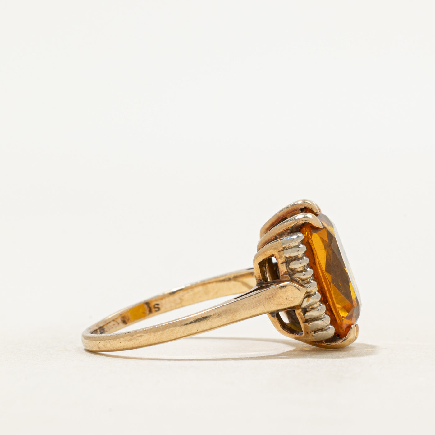 Synthetic Orange Sapphire Cocktail Ring | 5.01ct | SZ 7