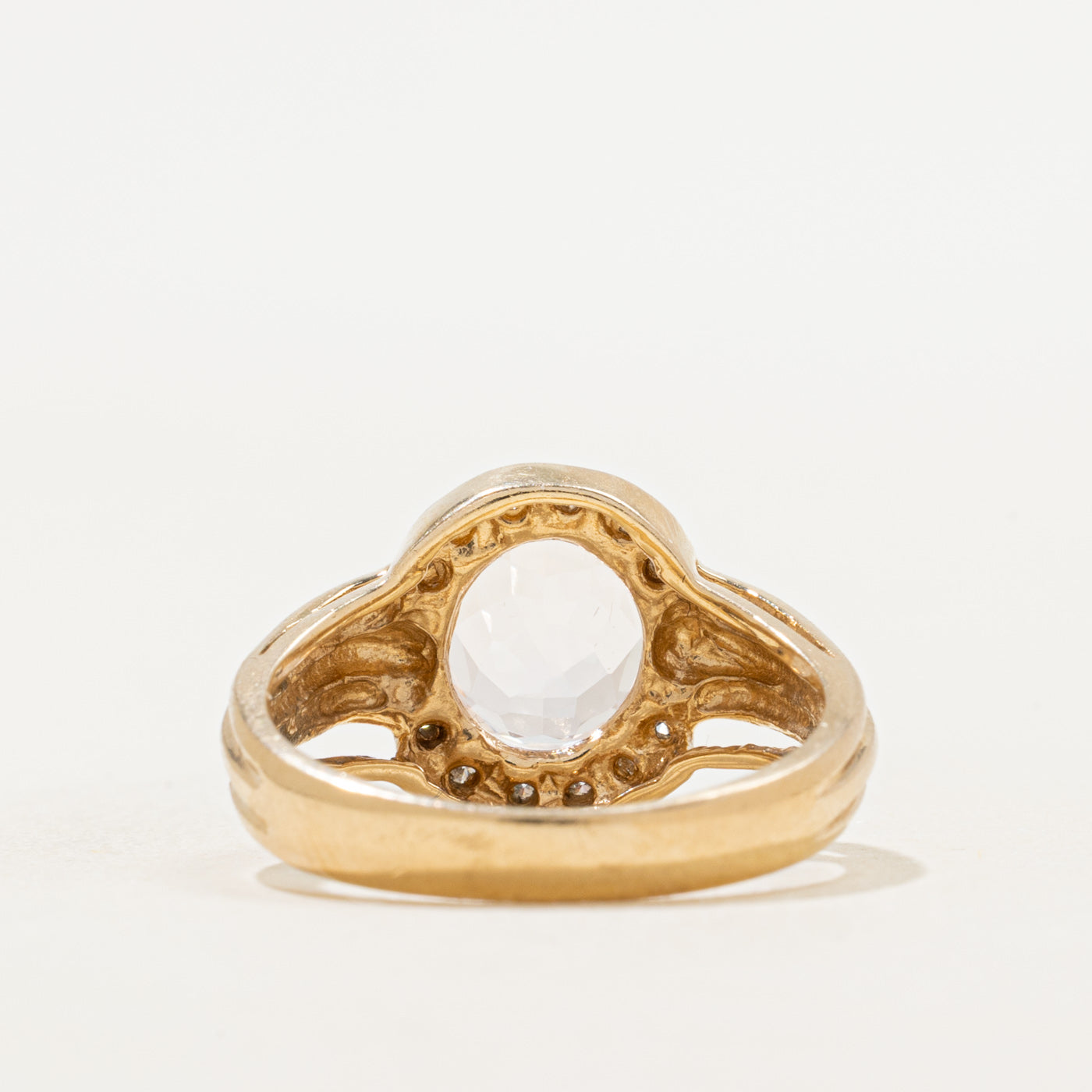 Kunzite & Diamond Grooved Ring | 3.05ct, 0.24ctw | SZ 8