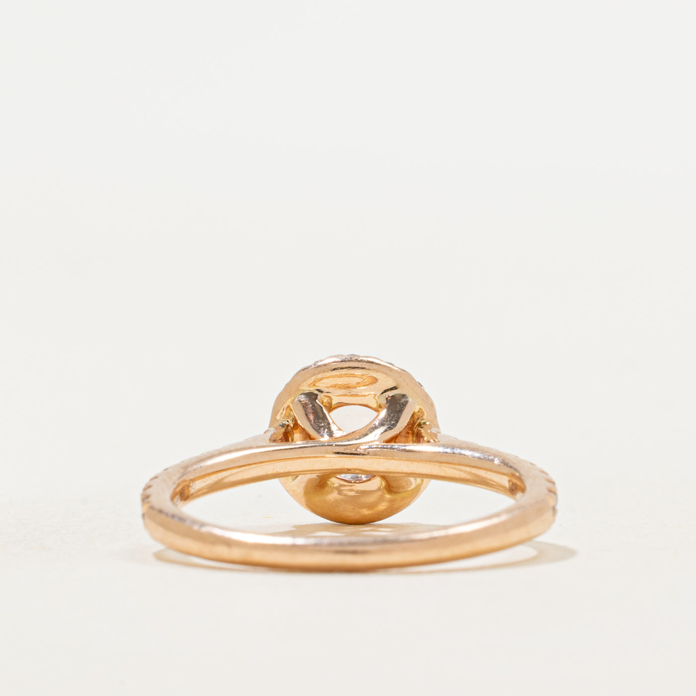 Rose Gold Morganite & Diamond Halo Ring | 0.45ct, 0.34ctw | SZ 5.25