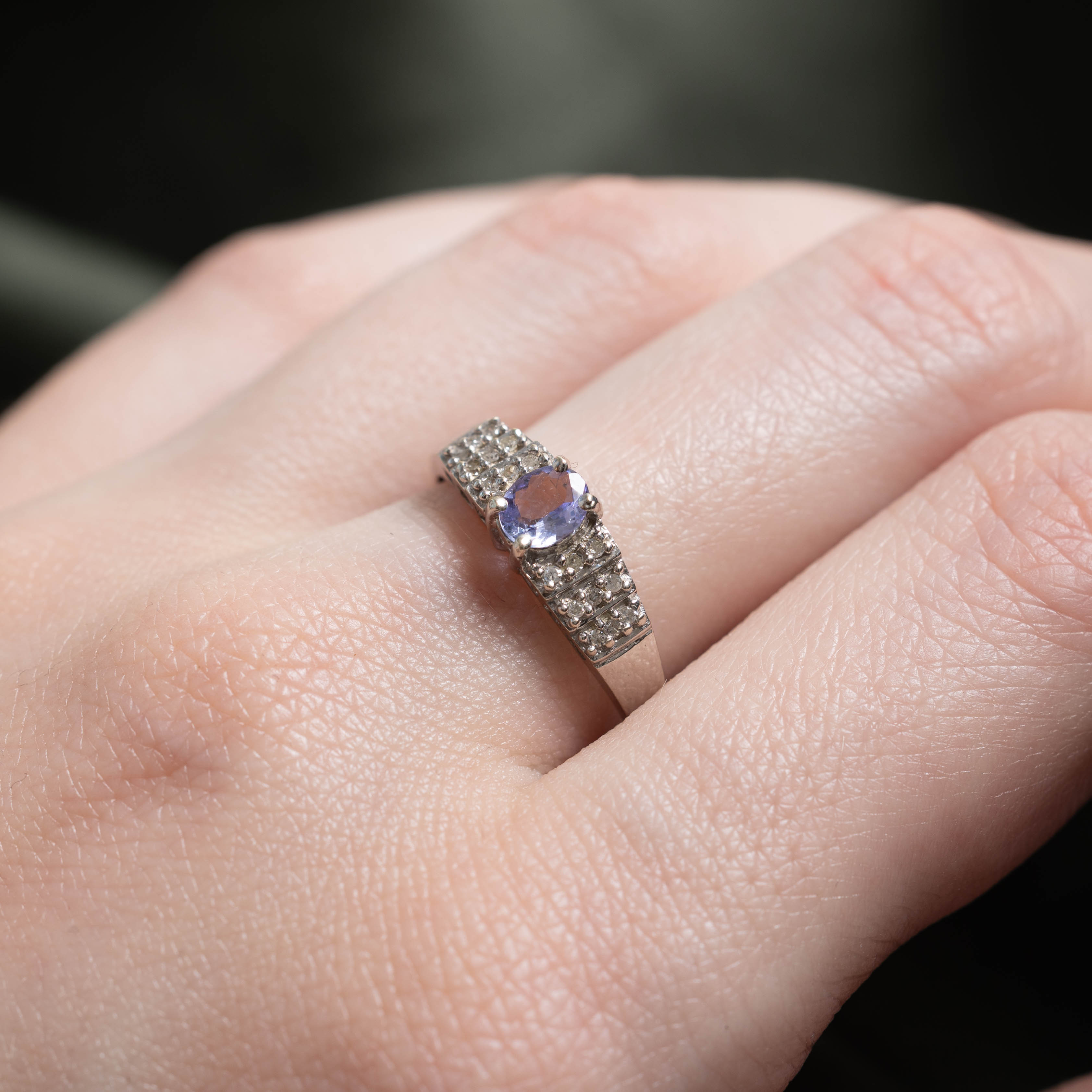 10k Multi Row Tanzanite & Diamond Ring | 0.40ct, 0.09ctw | SZ 8