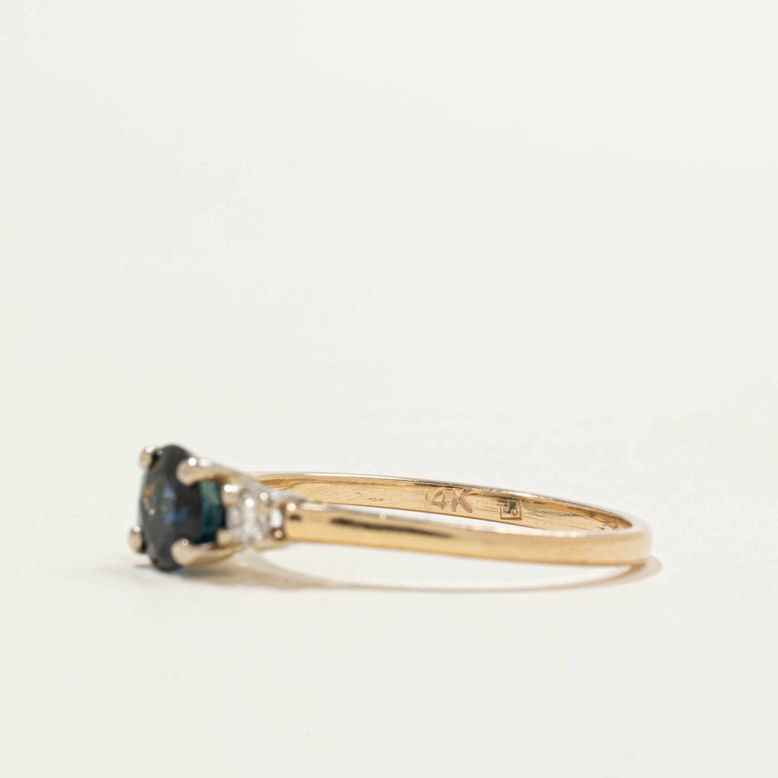 14k Sapphire & Diamond Accents Ring | 0.80ct, 0.10ctw | SZ 7