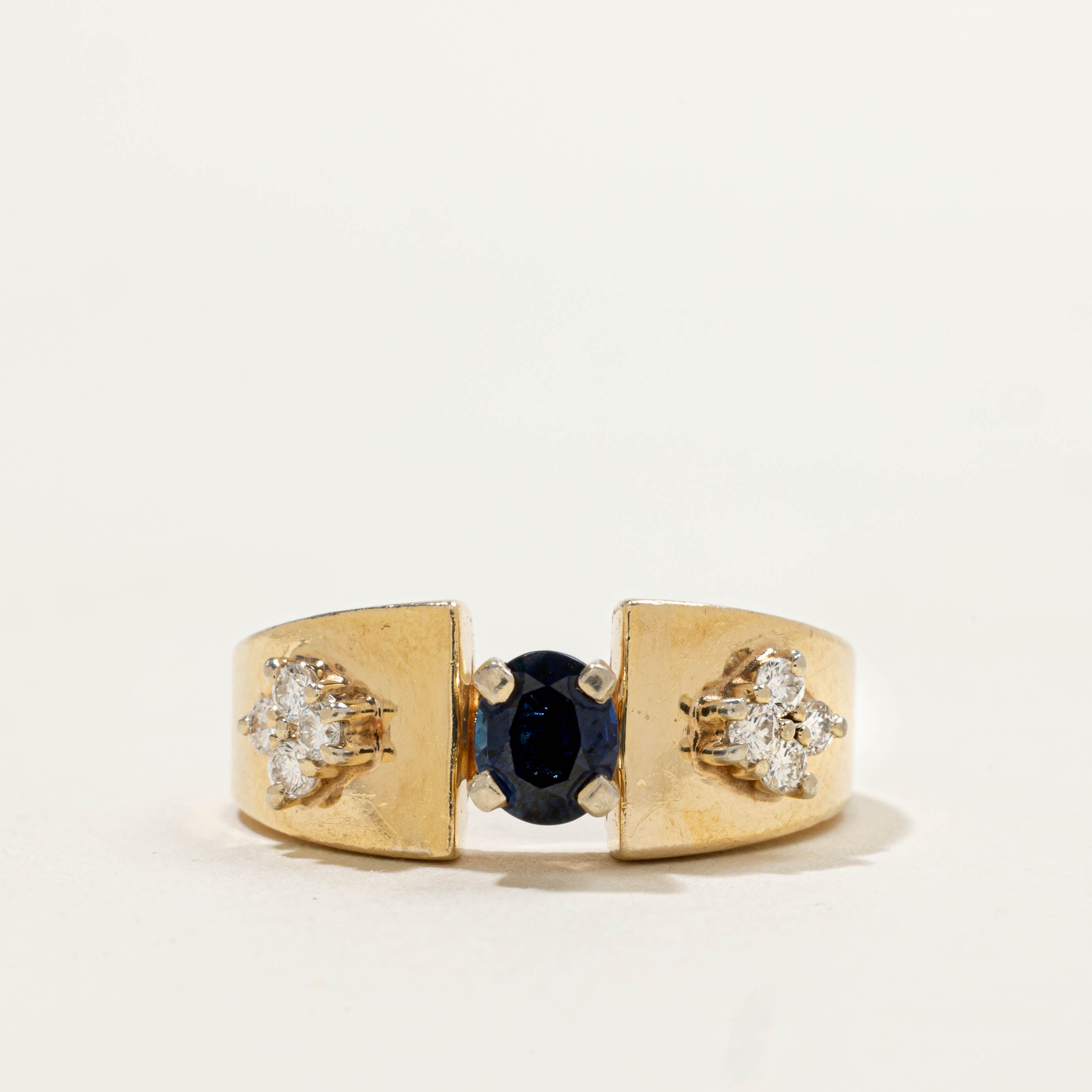 14k Sapphire & Diamond Cocktail Ring | 0.50ct, 0.16ctw | SZ 6