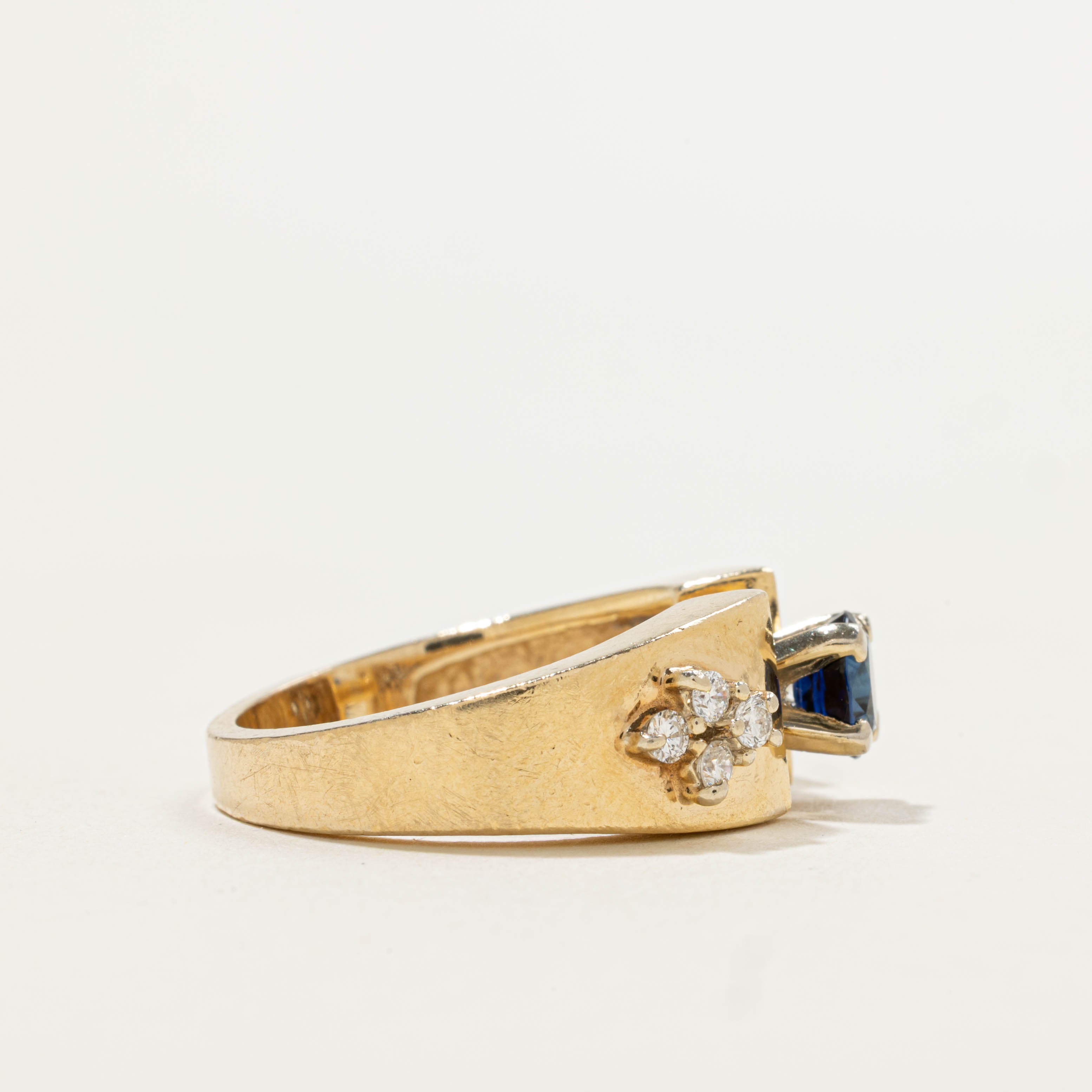 14k Sapphire & Diamond Cocktail Ring | 0.50ct, 0.16ctw | SZ 6