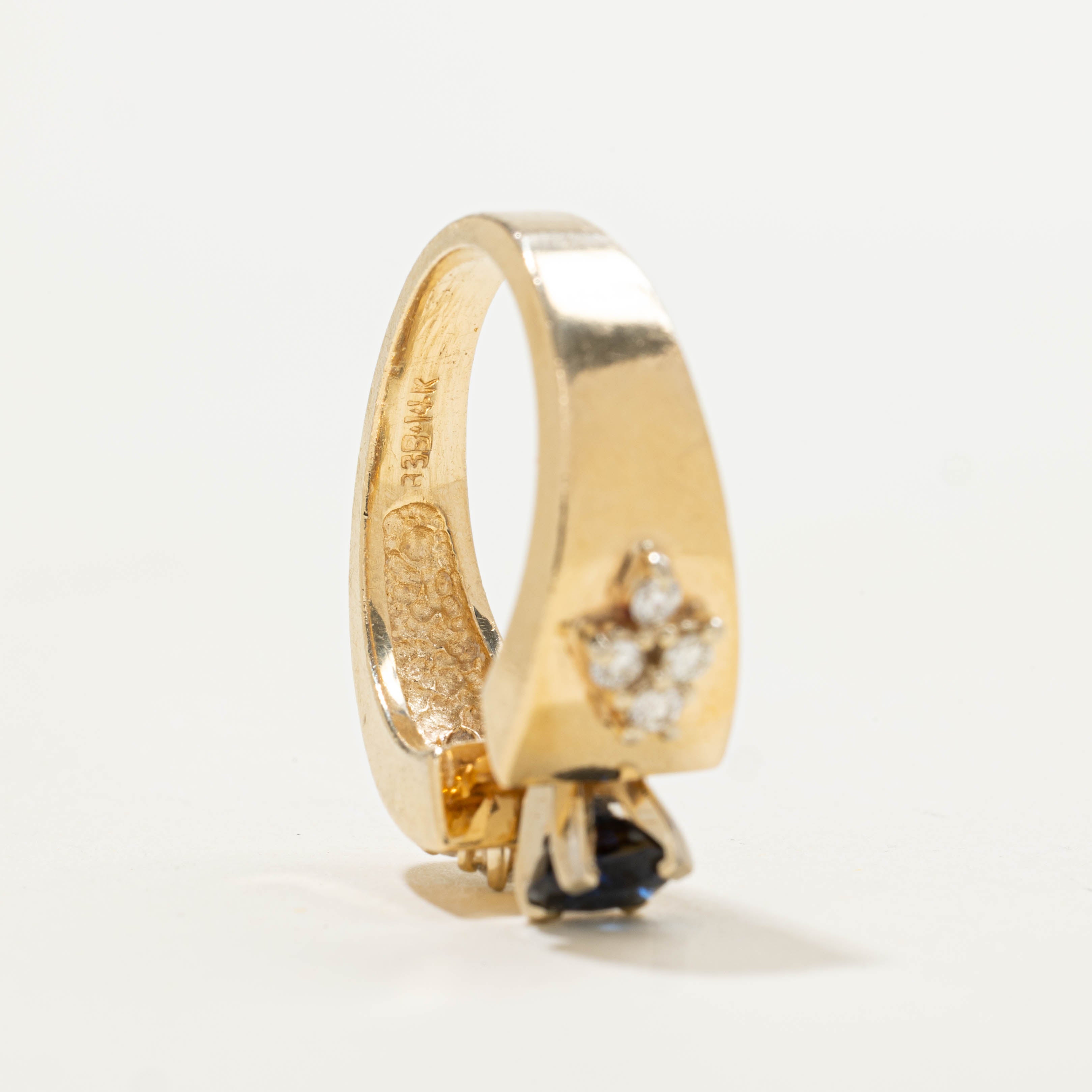 14k Sapphire & Diamond Cocktail Ring | 0.50ct, 0.16ctw | SZ 6