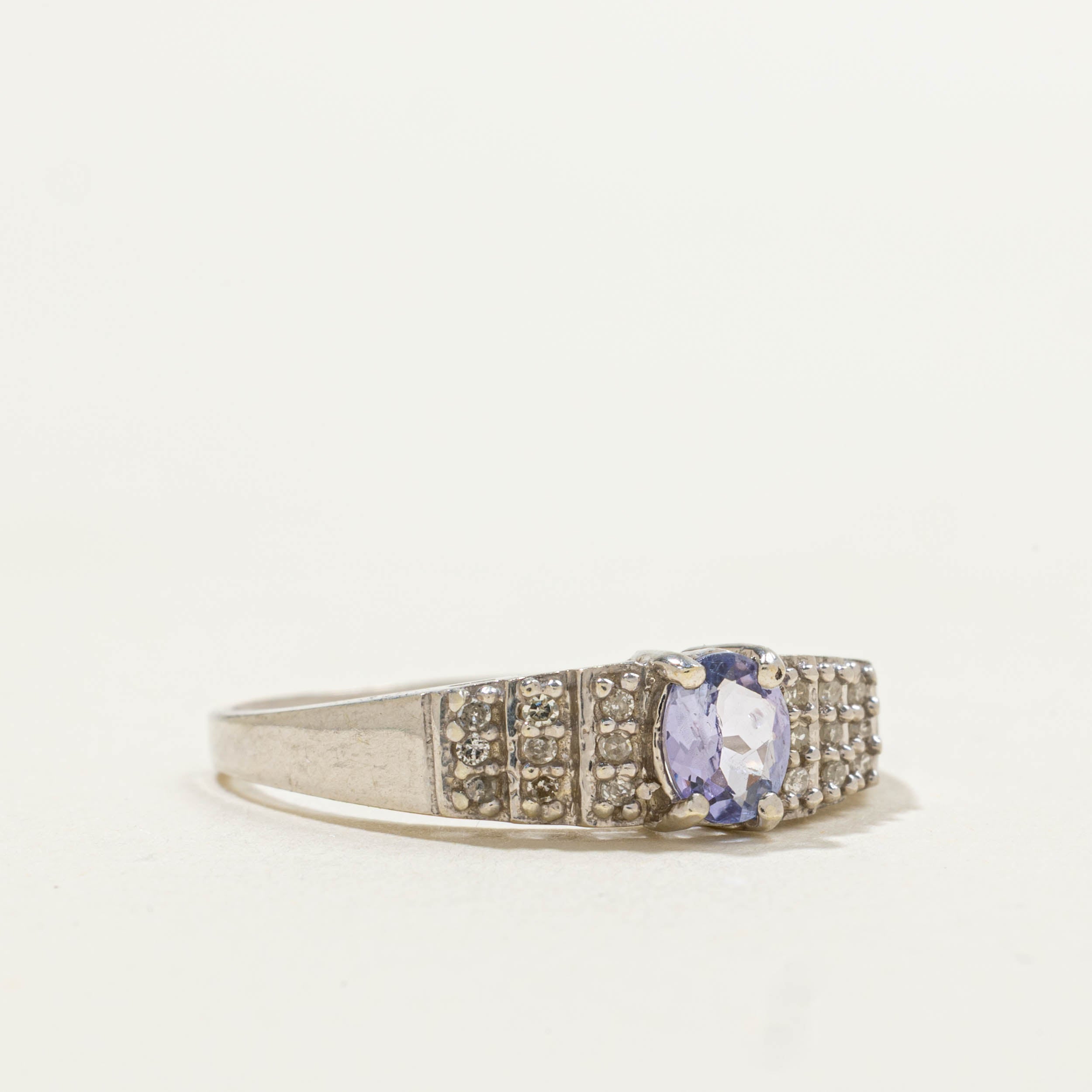 10k Multi Row Tanzanite & Diamond Ring | 0.40ct, 0.09ctw | SZ 8