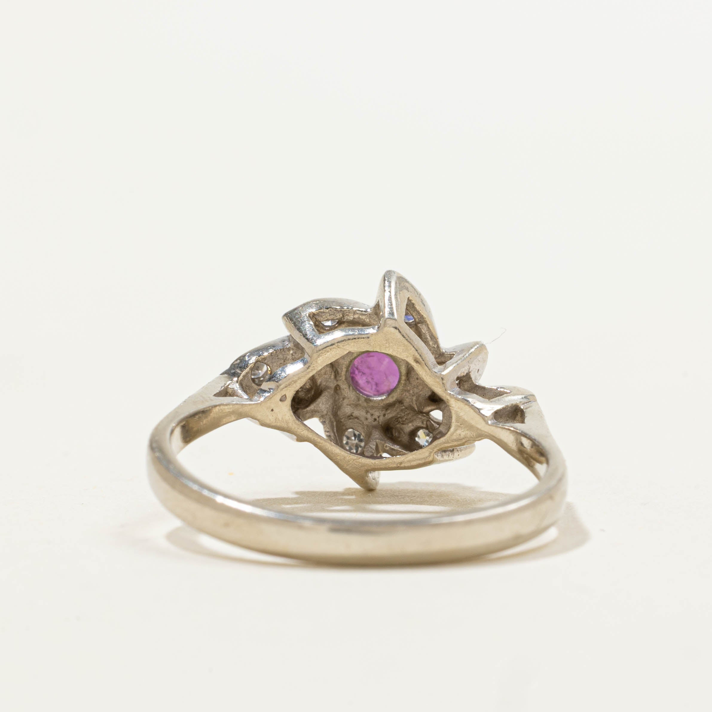 Ruby & Diamond Cluster Ring | 0.45ct, 0.08ctw | SZ 6.75