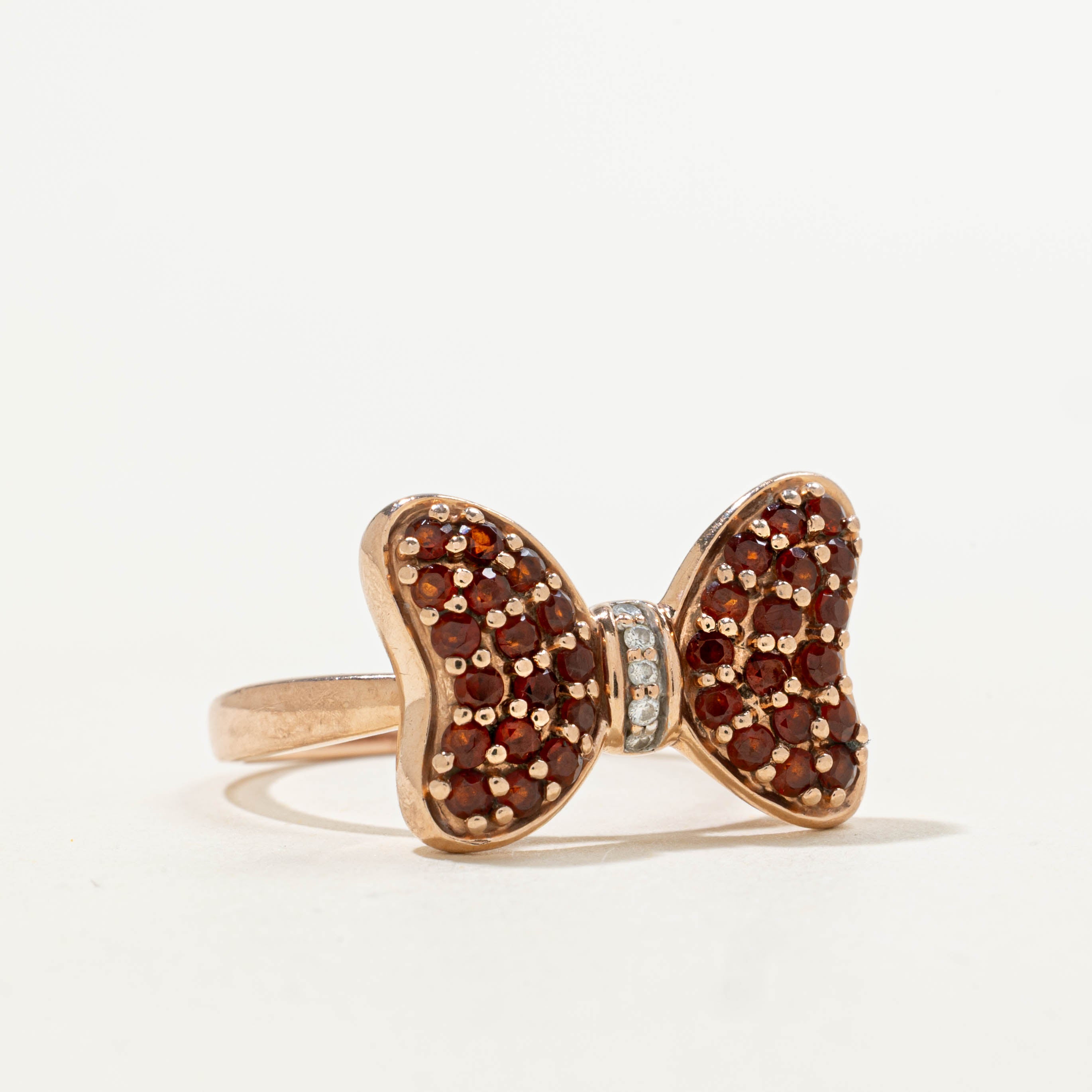 10k Scattered Garnet Butterfly Ring | 1.00ctw, 0.03ctw | SZ 8.75