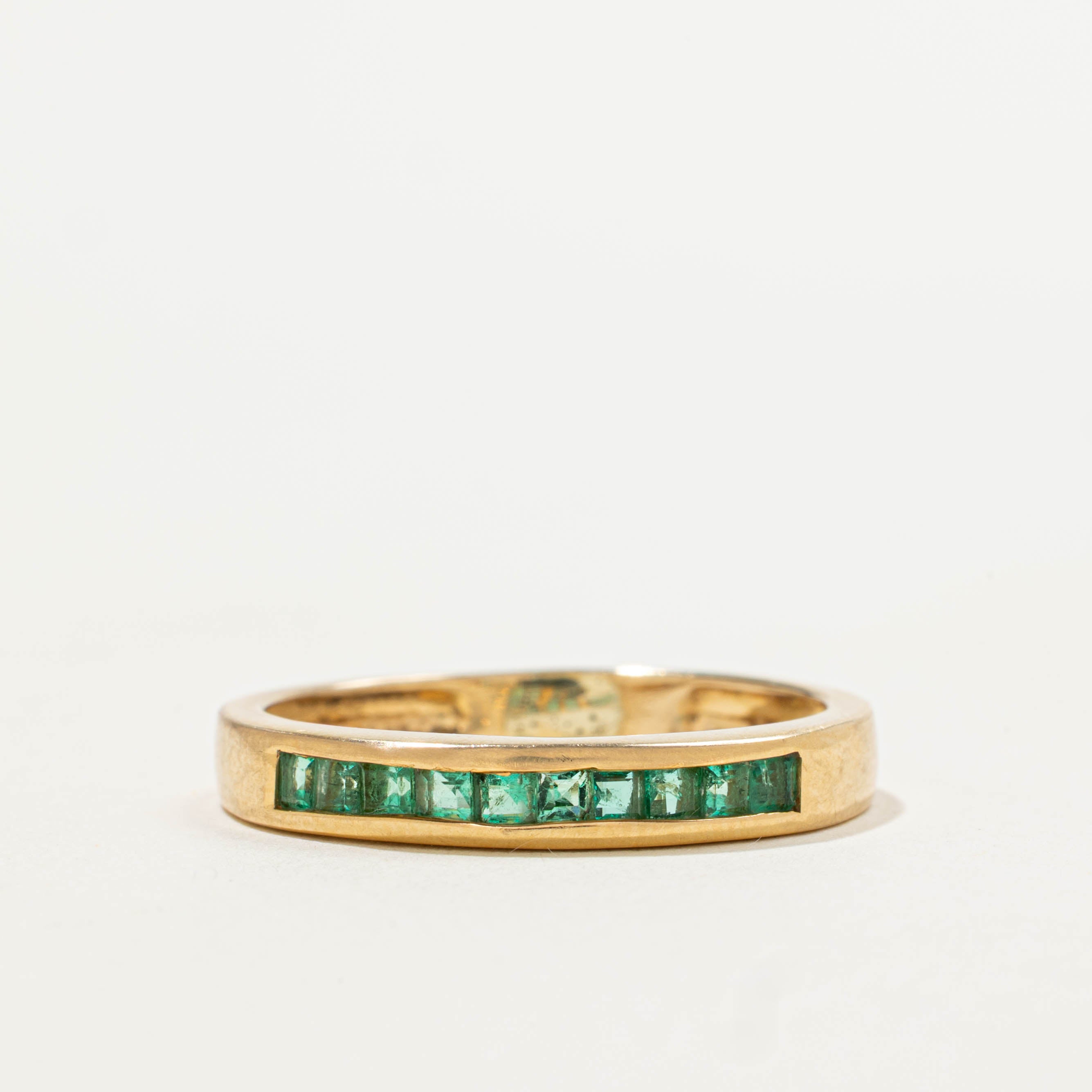18k Semi Eternity Emerald Ring | 0.40ctw | 3.00mm | SZ 9