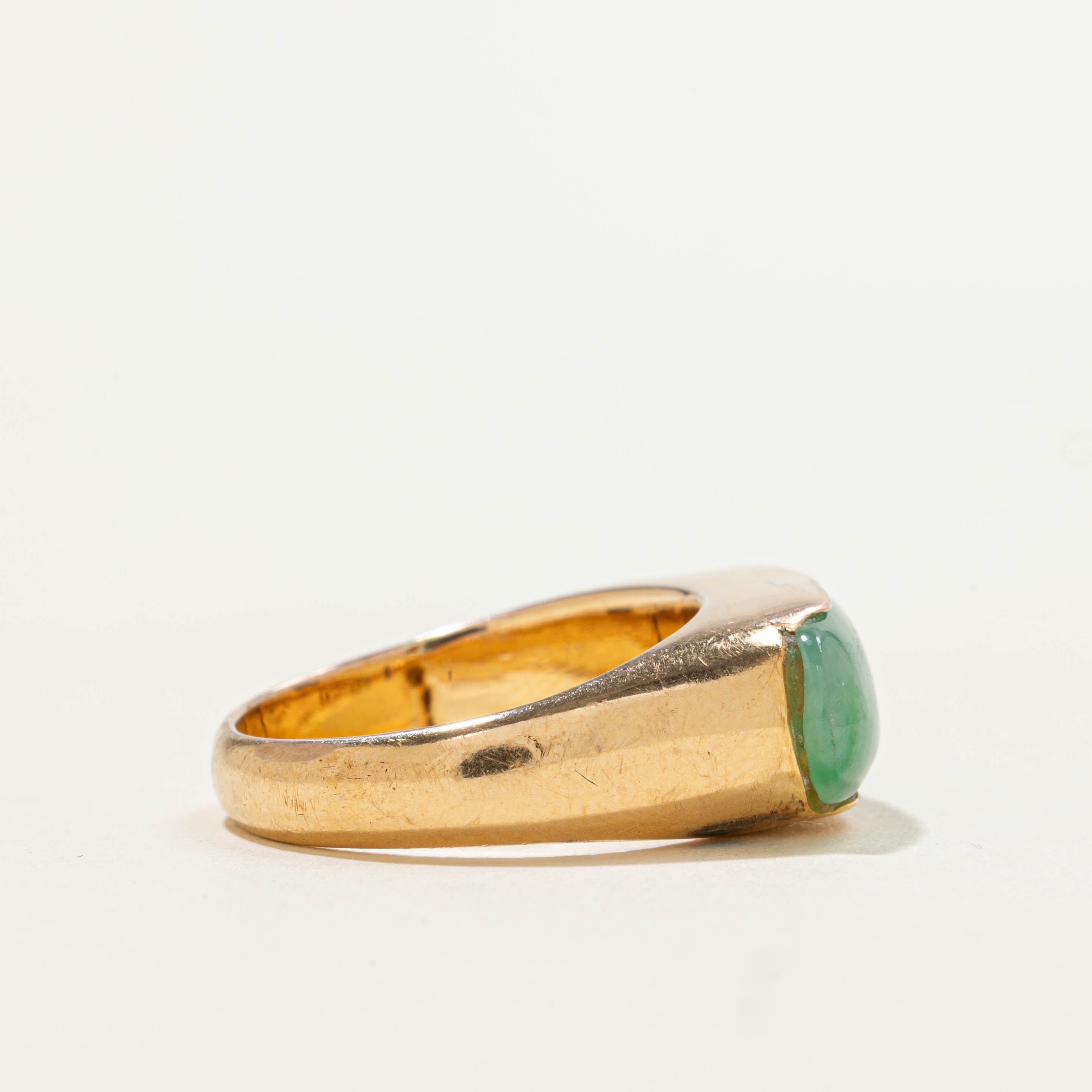 18k East West Jadeite Dome Ring | 3.50ct | SZ 6.5