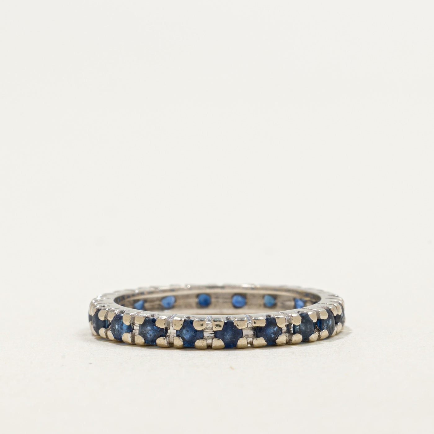 14K Eternity Round Cut Sapphire Band | 0.70ctw | 2.25mm | SZ 4.75