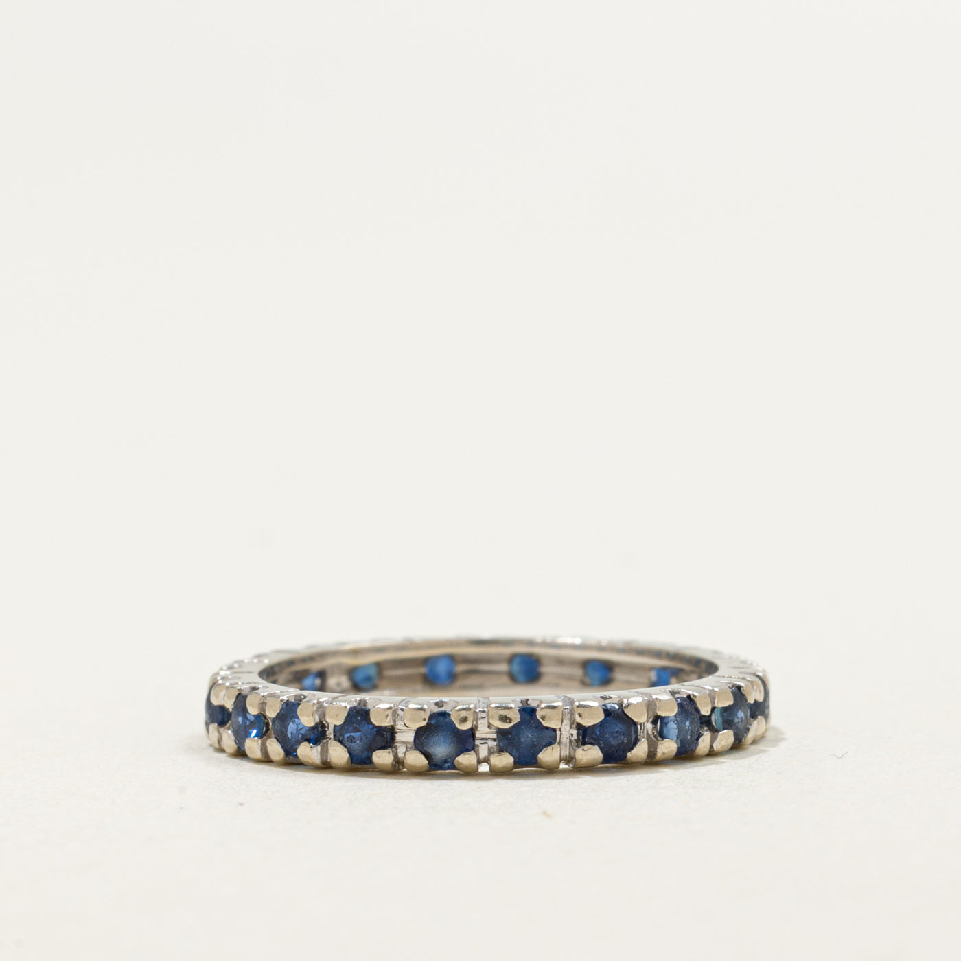 14K Eternity Round Cut Sapphire Band | 0.70ctw | 2.25mm | SZ 4.75