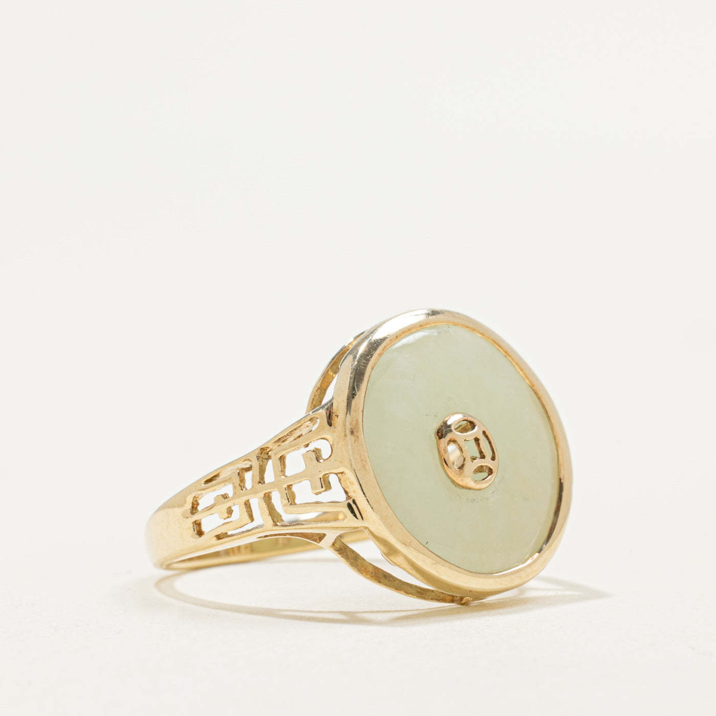 10K Jade Donut Openwork Ring | 5.00ct | SZ 7.25