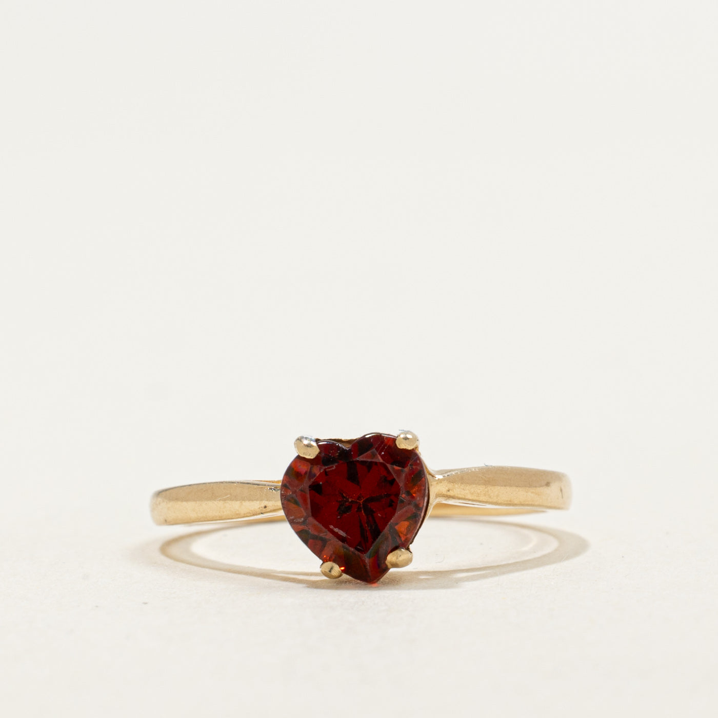 10K Heart Cut Garnet Ring | 1.00ct | SZ 4.75