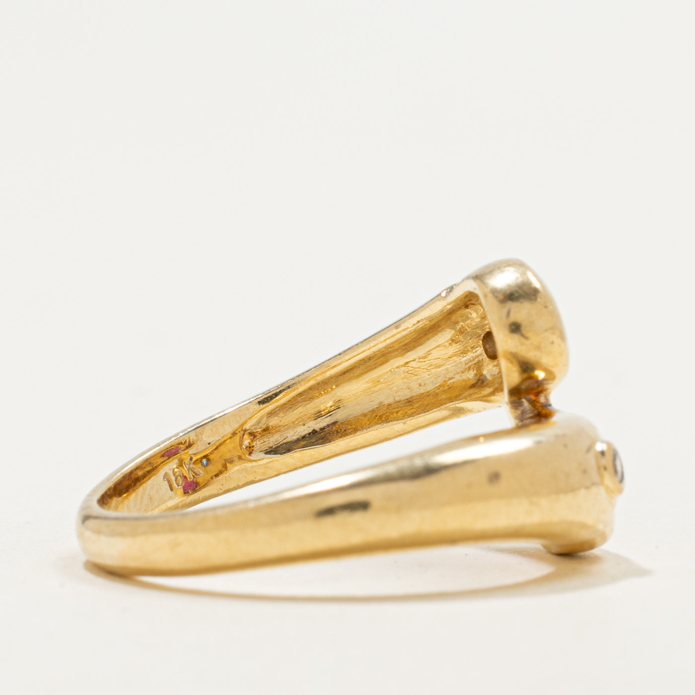18K Ruby & Diamond Bypass Ring | 0.40ctw, 0.02ct | SZ 7.25