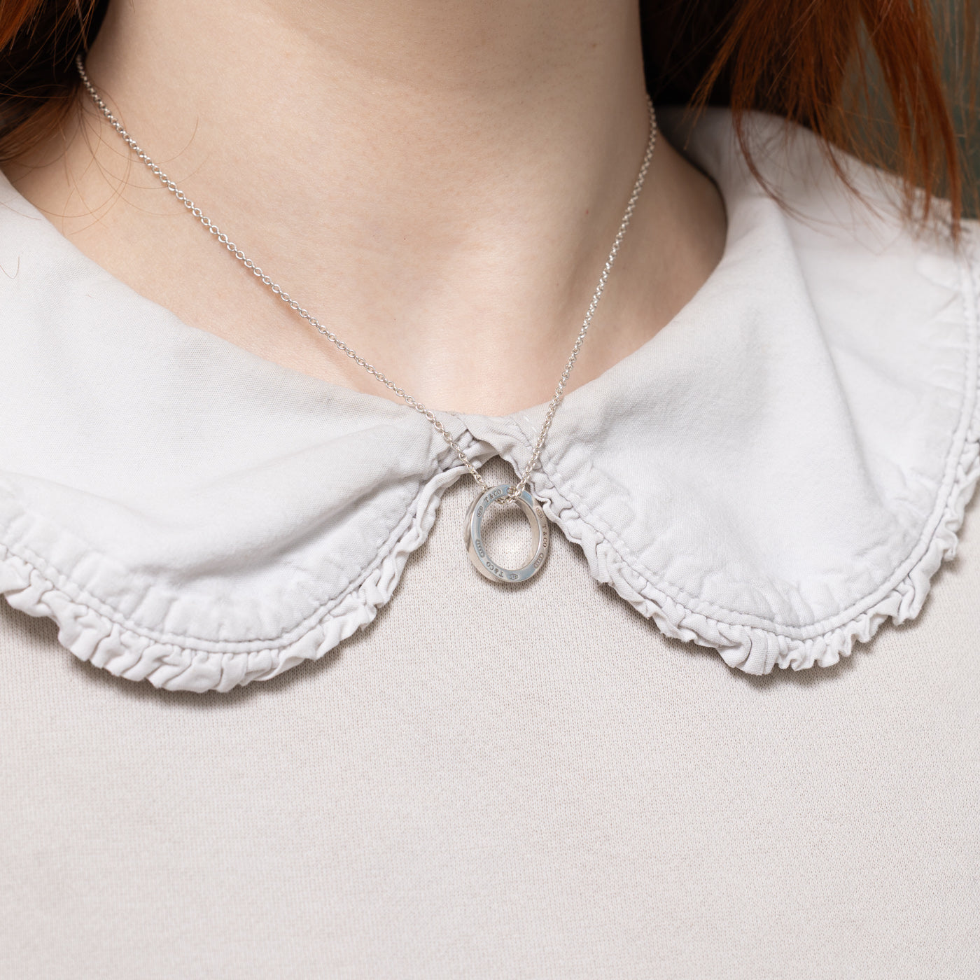 'Tiffany & Co' Tiffany 1837 Circle Pendant in Silver | 15.5"