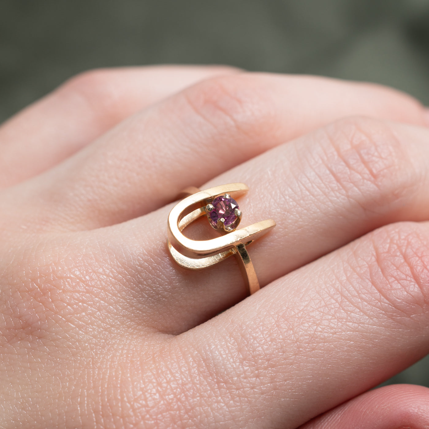 Synthetic Ruby Geometric Cocktail Ring | 0.24ct | SZ 6.0 |