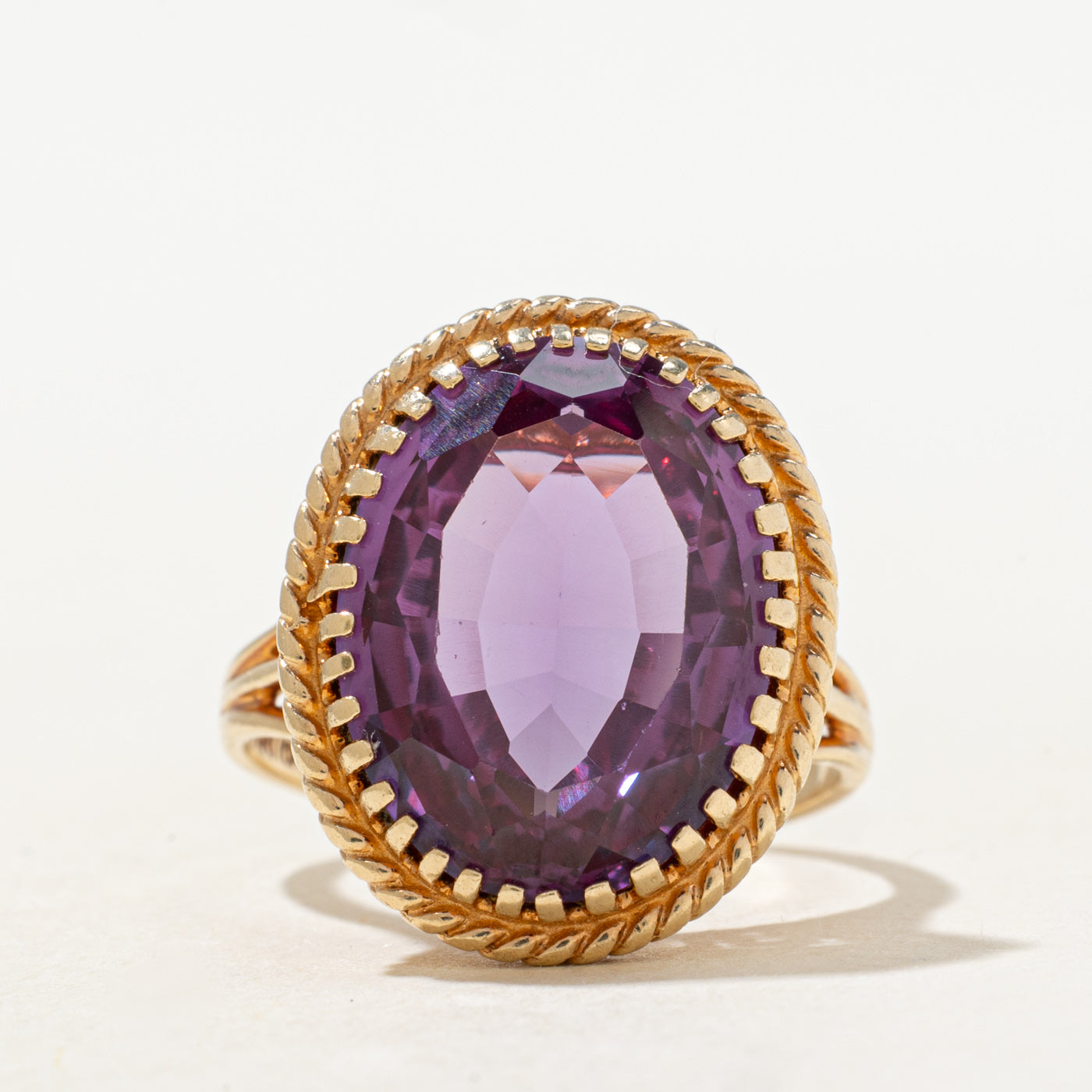 Synthetic Sapphire Rope Cocktail Ring | 8.0ct | SZ 7.0 |