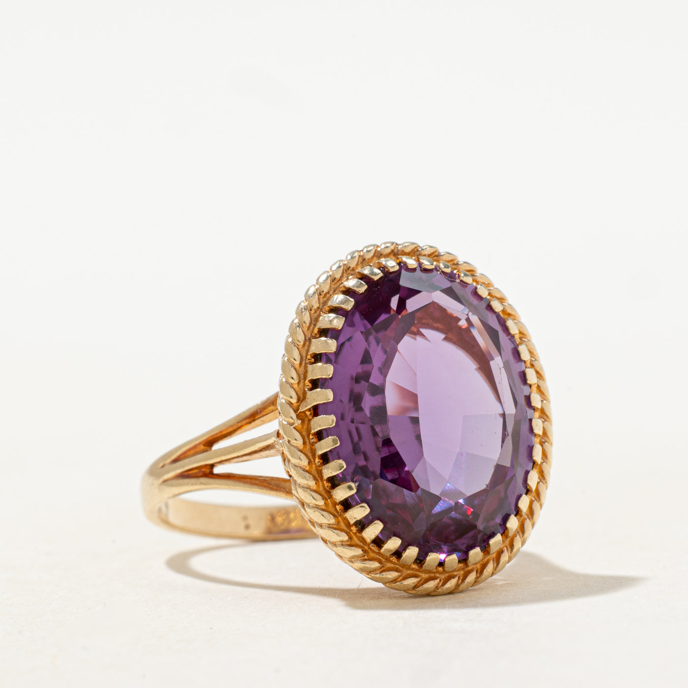 Synthetic Sapphire Rope Cocktail Ring | 8.0ct | SZ 7.0 |