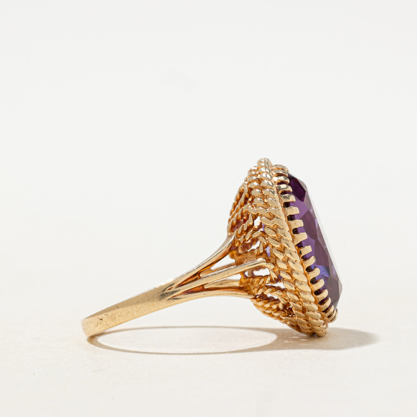 Synthetic Sapphire Rope Cocktail Ring | 8.0ct | SZ 7.0 |