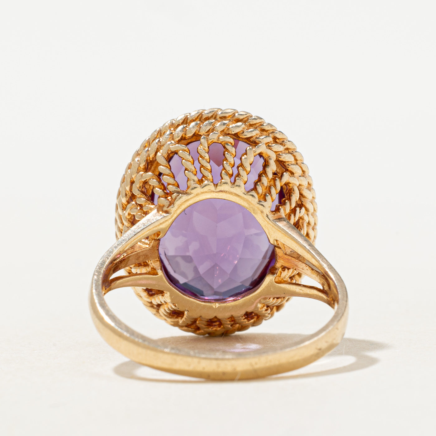 Synthetic Sapphire Rope Cocktail Ring | 8.0ct | SZ 7.0 |