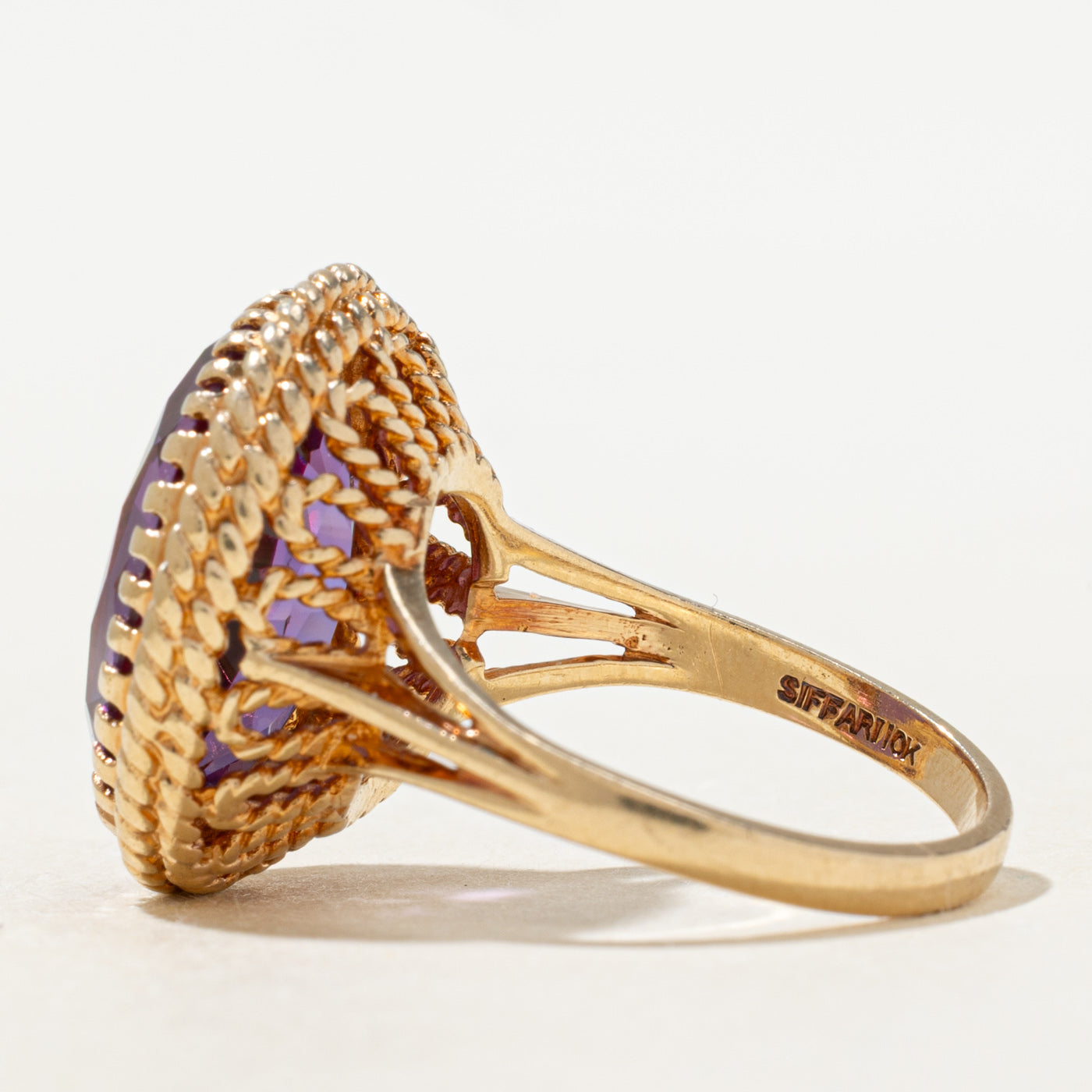 Synthetic Sapphire Rope Cocktail Ring | 8.0ct | SZ 7.0 |