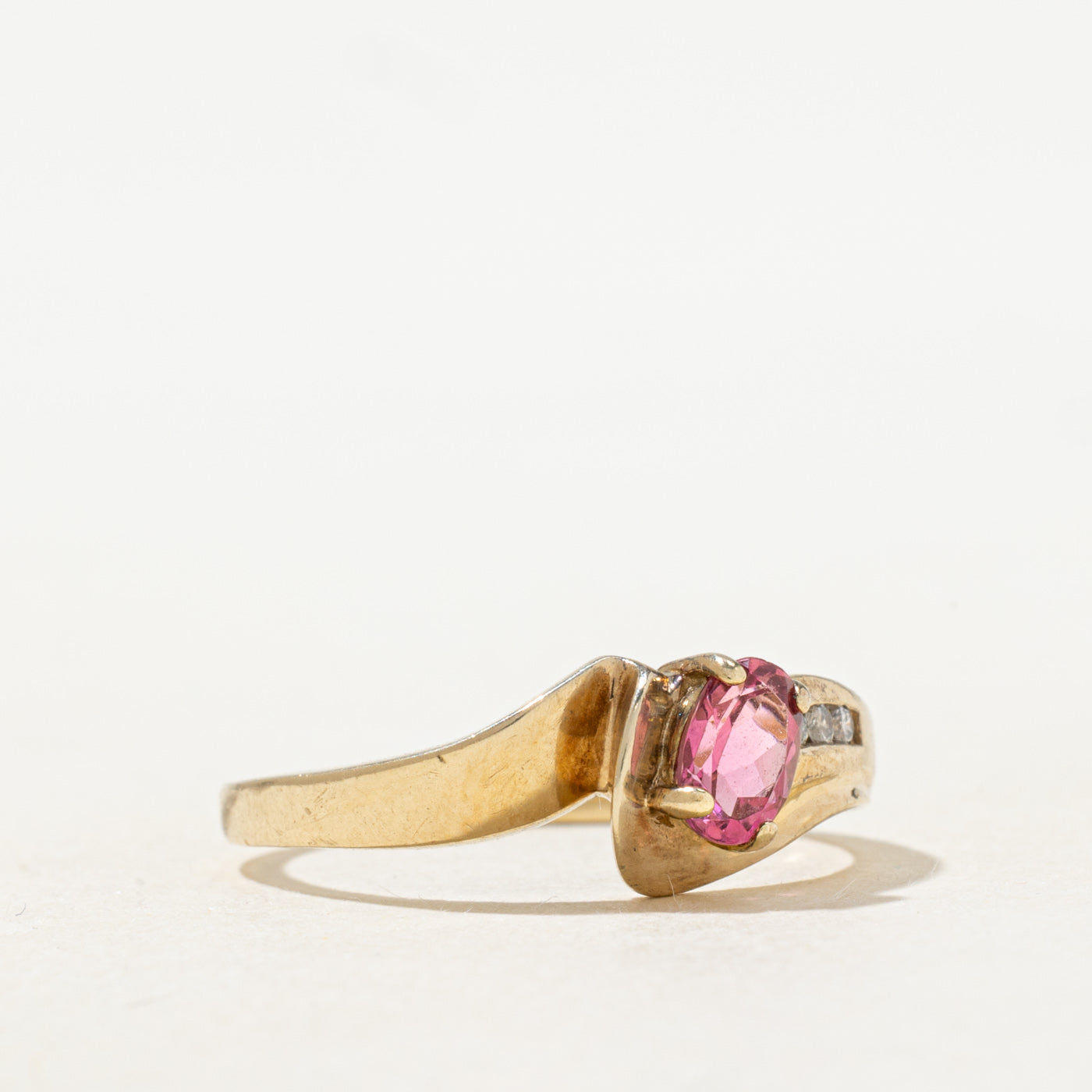 Pink Tourmaline & Diamond Ring | 0.36ct, 0.03ctw | SZ 8.75 |