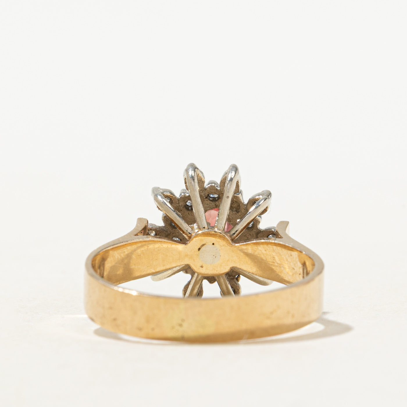 Pink Tourmaline & Diamond Cluster Petal Ring | 0.09ct, 0.1ctw | SZ 6.0 |