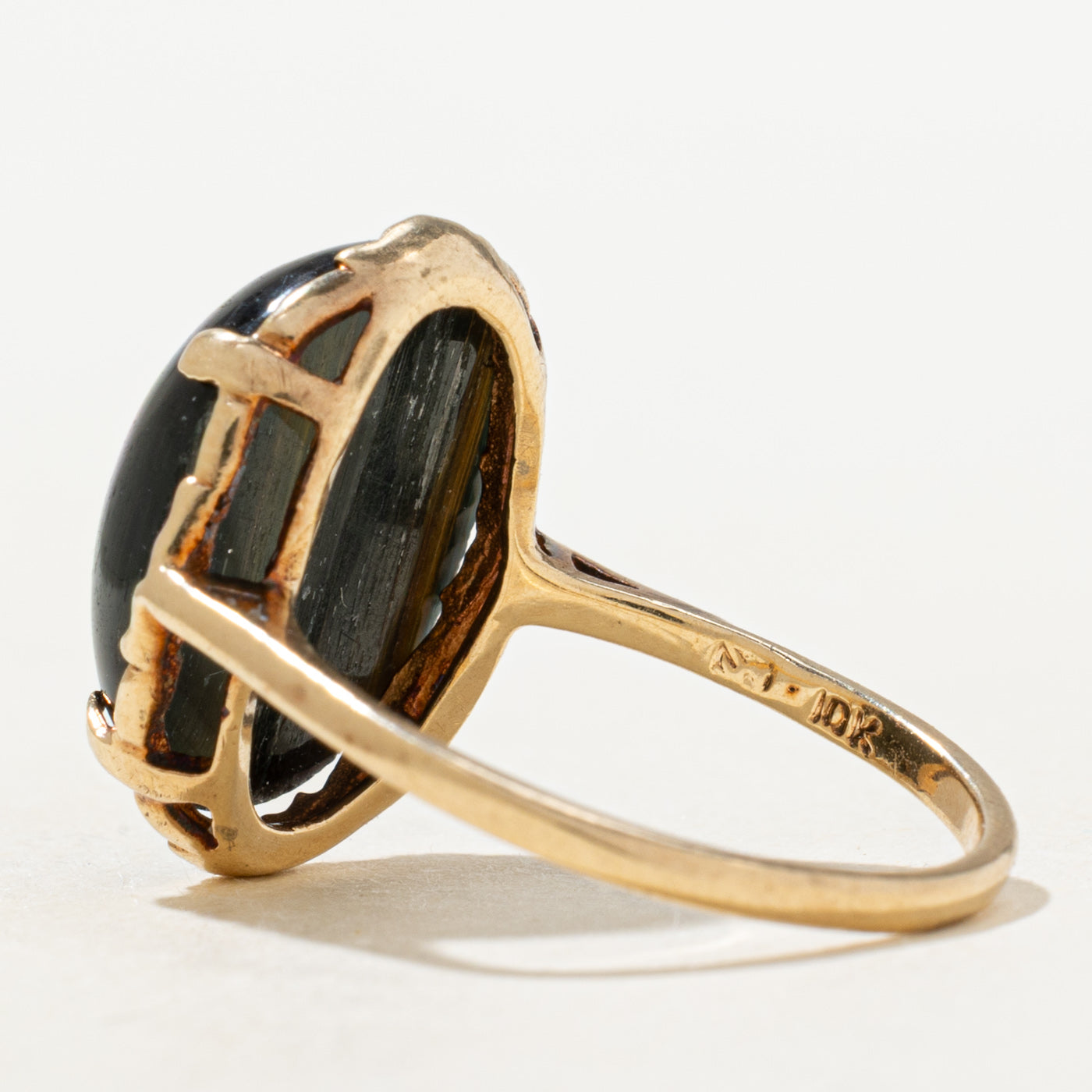 Bague cocktail œil de tigre taille cabochon | 7,0 ct | Taille 6,5 |