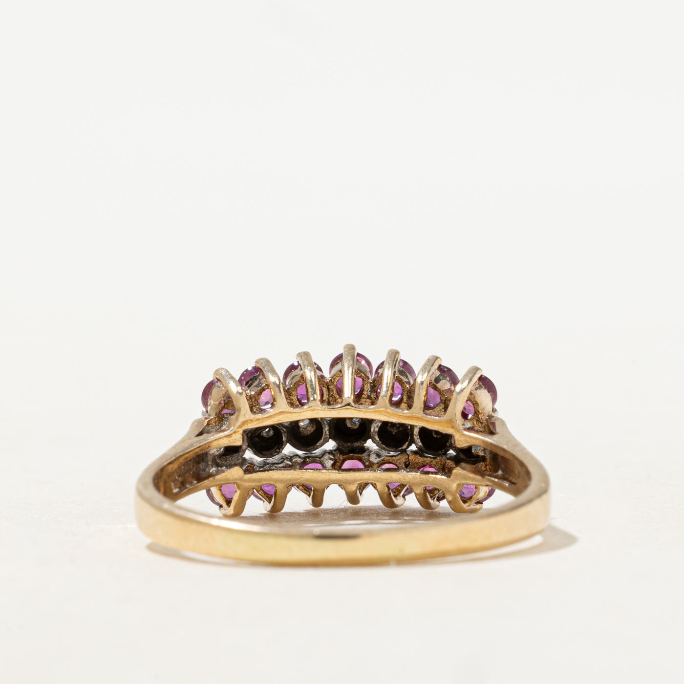 Multi Row Ruby & Diamond Ring | 0.9ctw, 0.03ctw | SZ 9.25 |