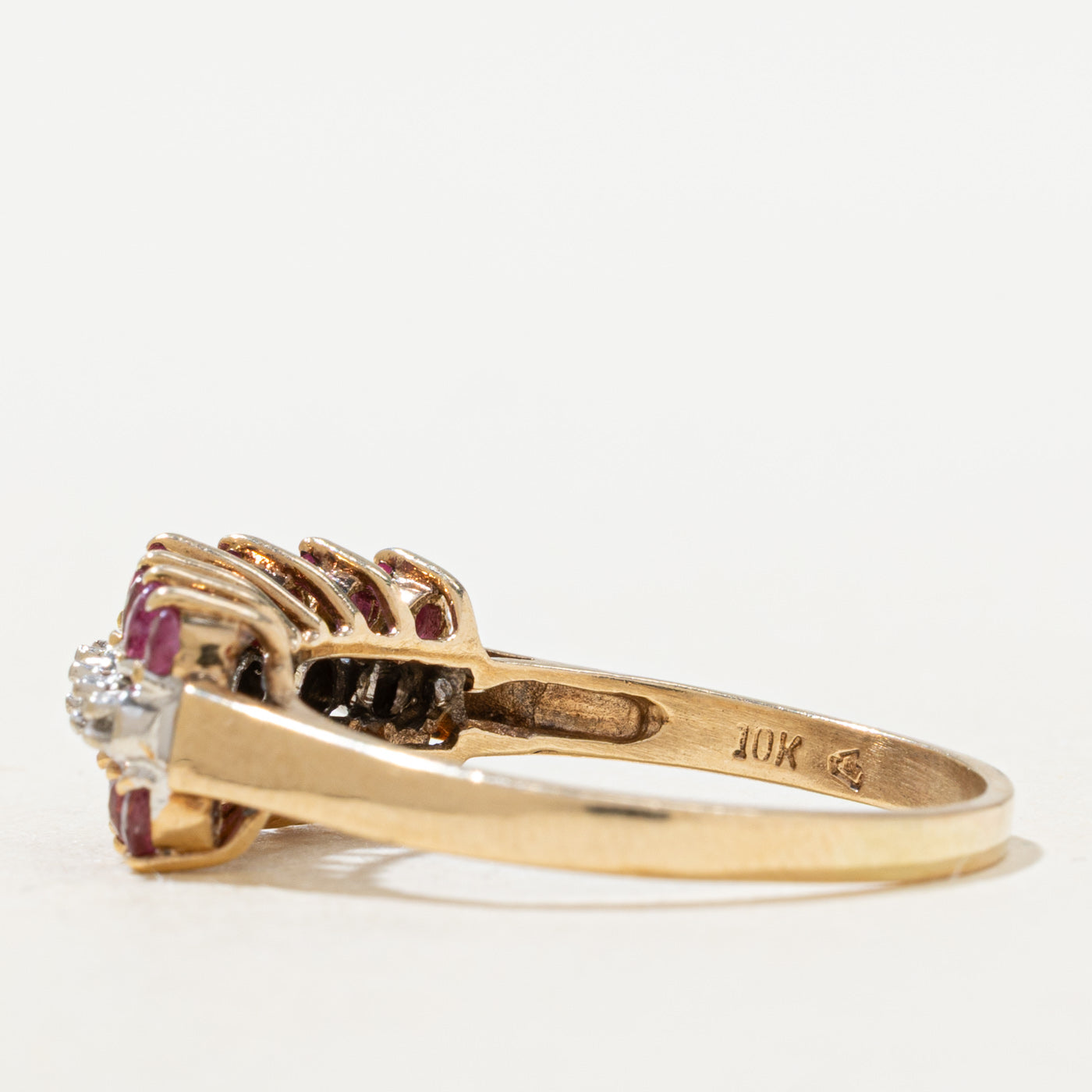 Multi Row Ruby & Diamond Ring | 0.9ctw, 0.03ctw | SZ 9.25 |