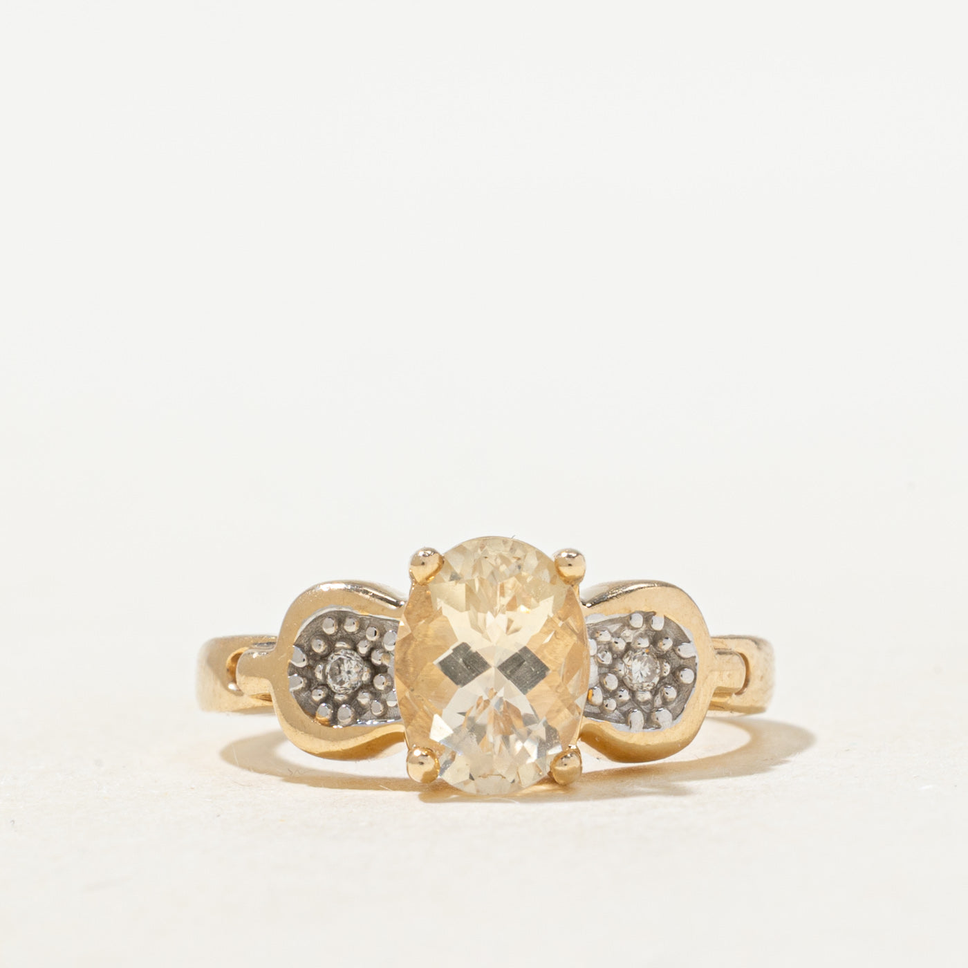 Oval Cut Heliodor & Diamond Ring | 1.16ct, 0.01ctw | SZ 5.75 |