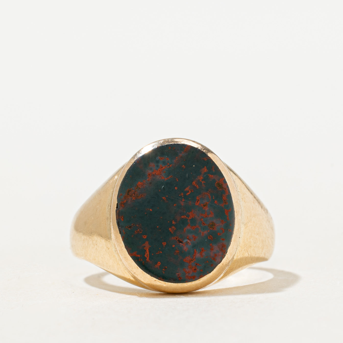 'Birks' Bezel Set Bloodstone Signet Ring | 2.0ct | SZ 4.0 |