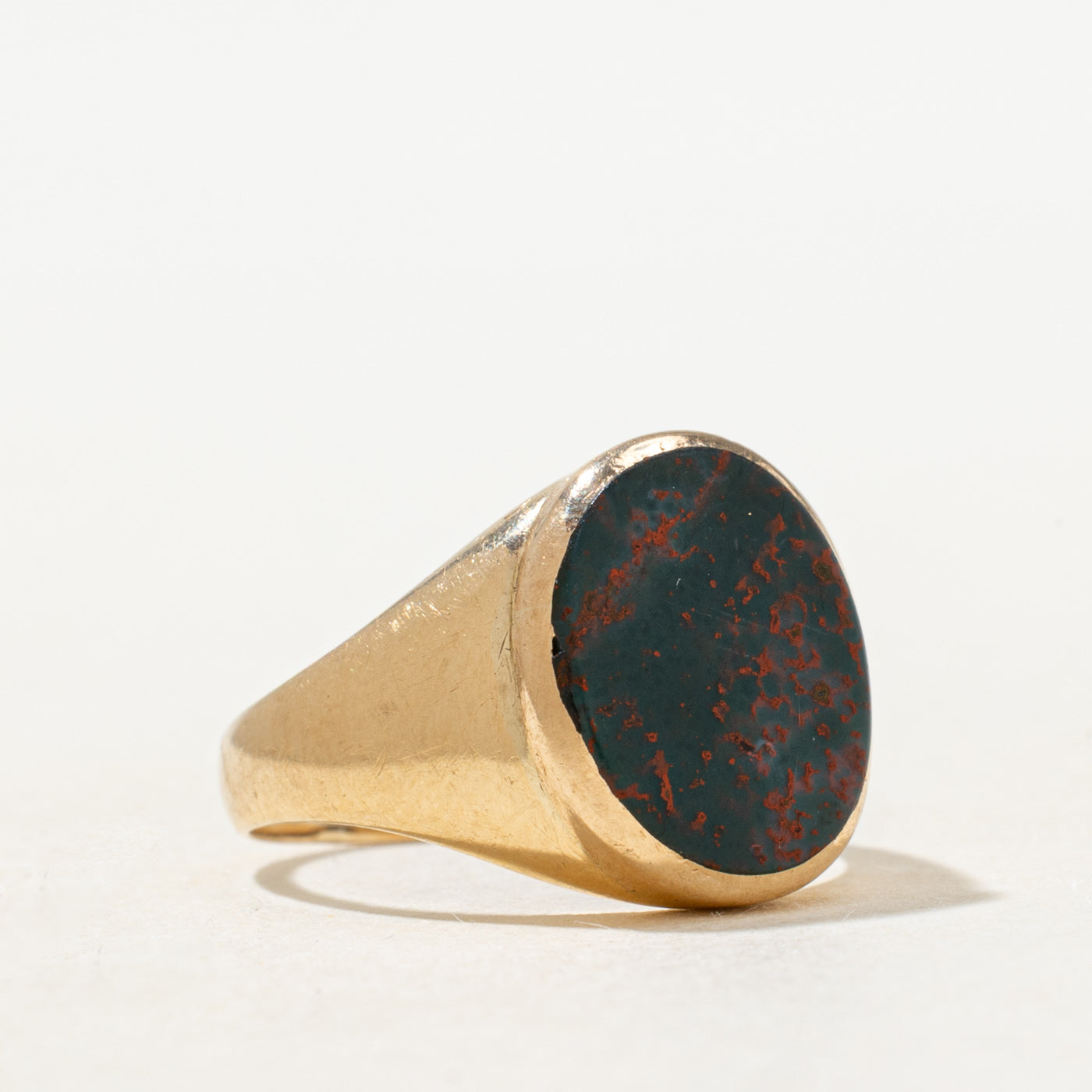 'Birks' Bezel Set Bloodstone Signet Ring | 2.0ct | SZ 4.0 |