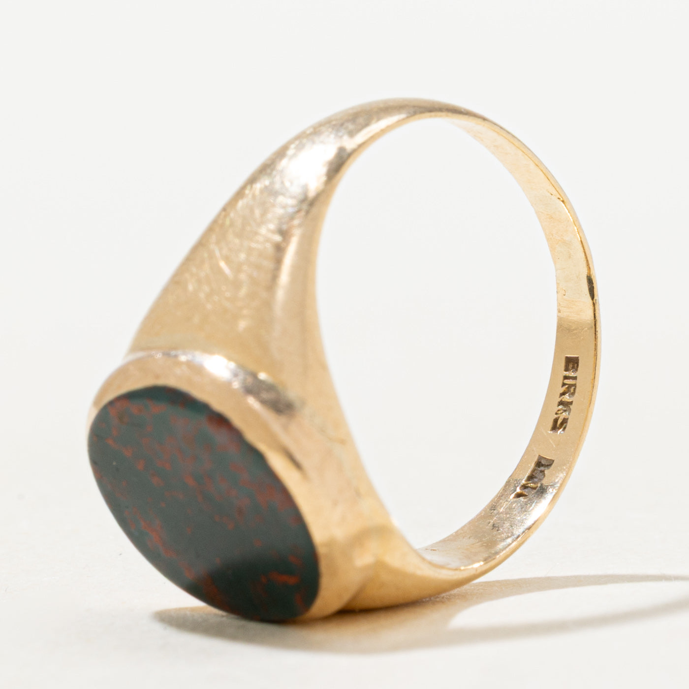 'Birks' Bezel Set Bloodstone Signet Ring | 2.0ct | SZ 4.0 |