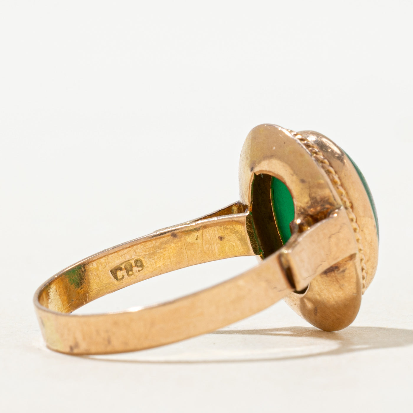 Bezel Set Pasté Glass Cocktail Ring | 4.2ct | SZ 7.0 |