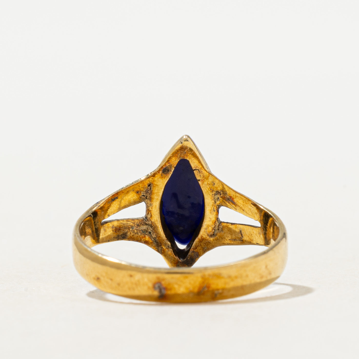 Lapis Split Shank Navette Ring | 0.6ct | SZ 5.75 |
