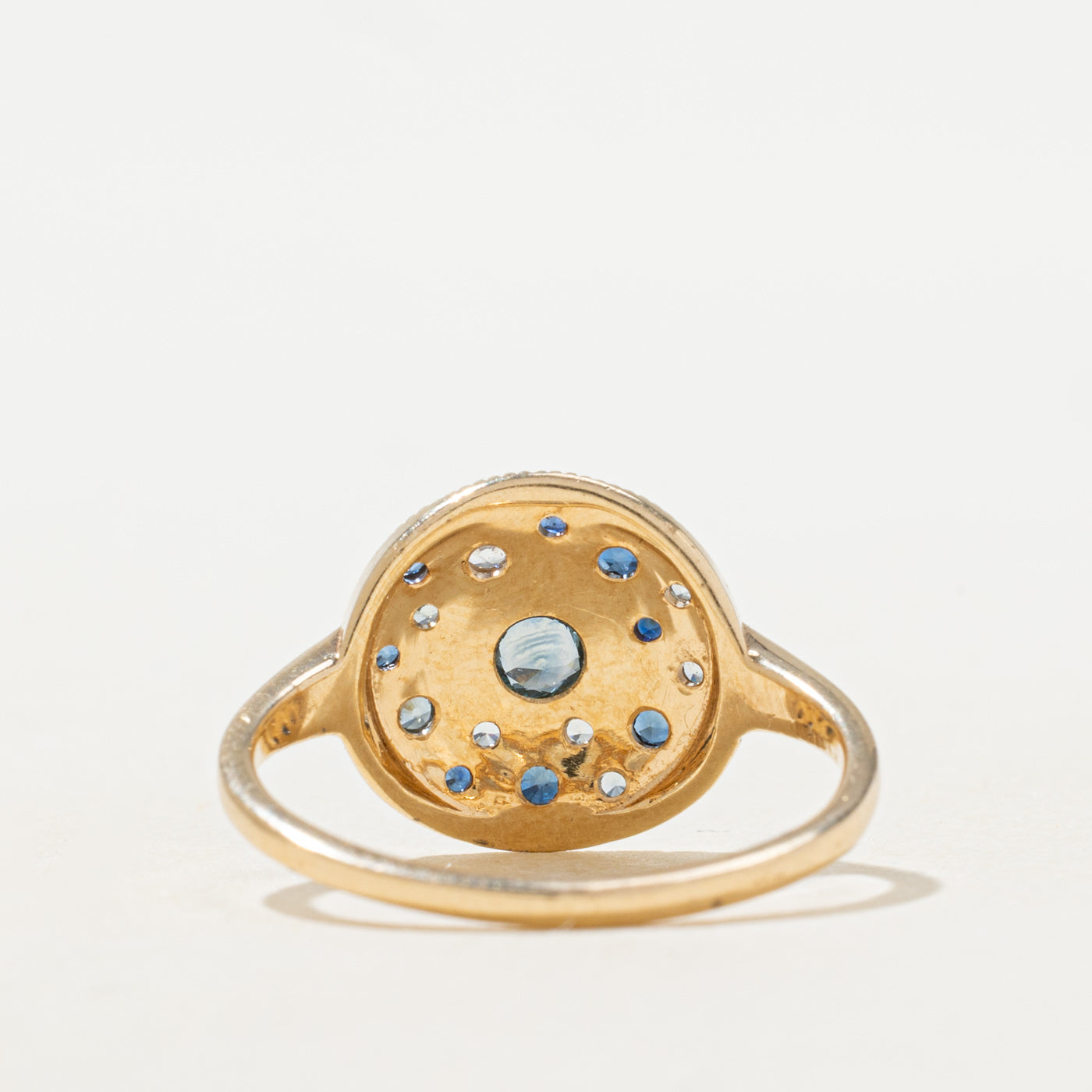 'Bluboho' Tie Dye Moonchild Medallion Ring | 0.3ctw | SZ 6.75 |