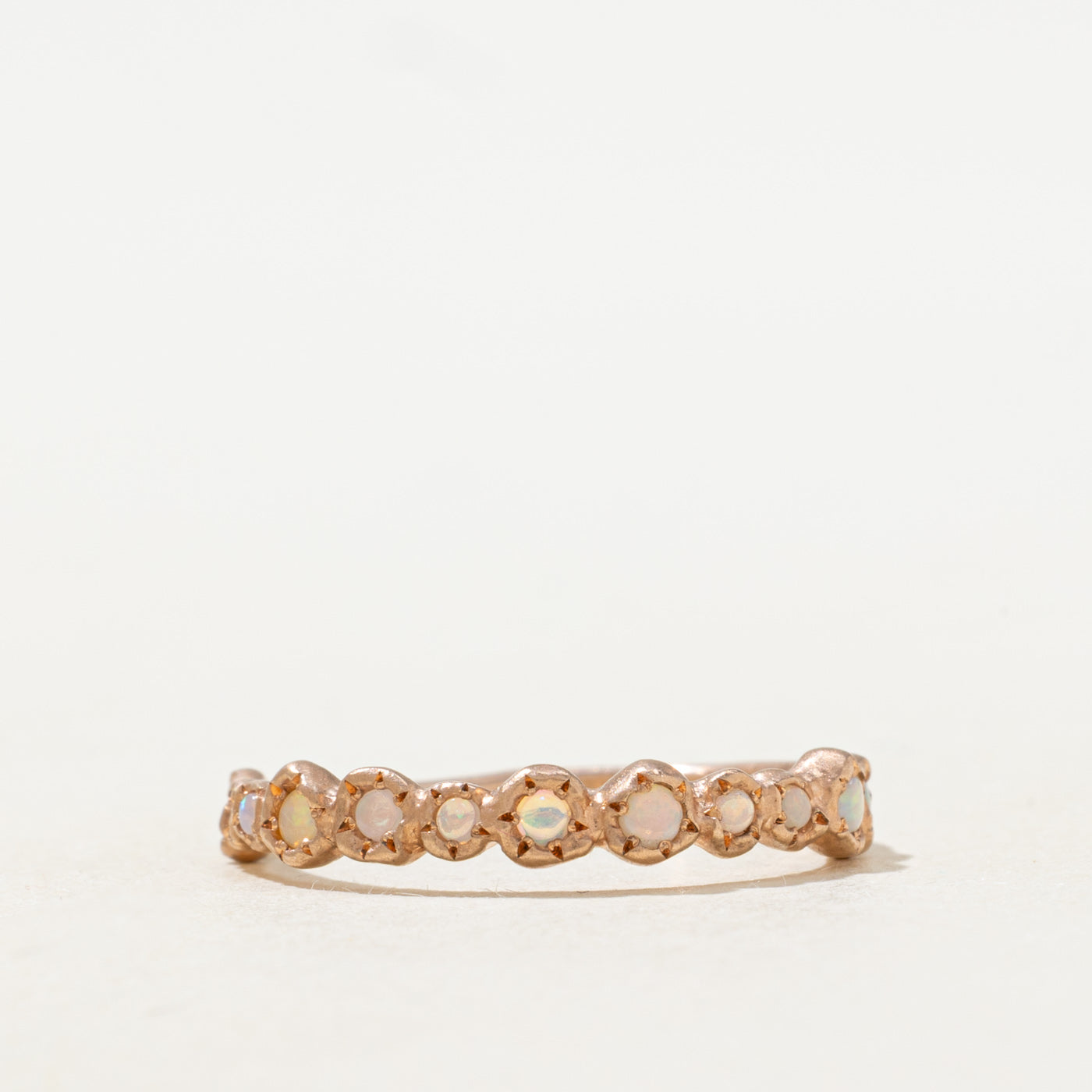 Semi Eternity Bezel Set Opal Band | 0.12ctw | SZ 7.0 |