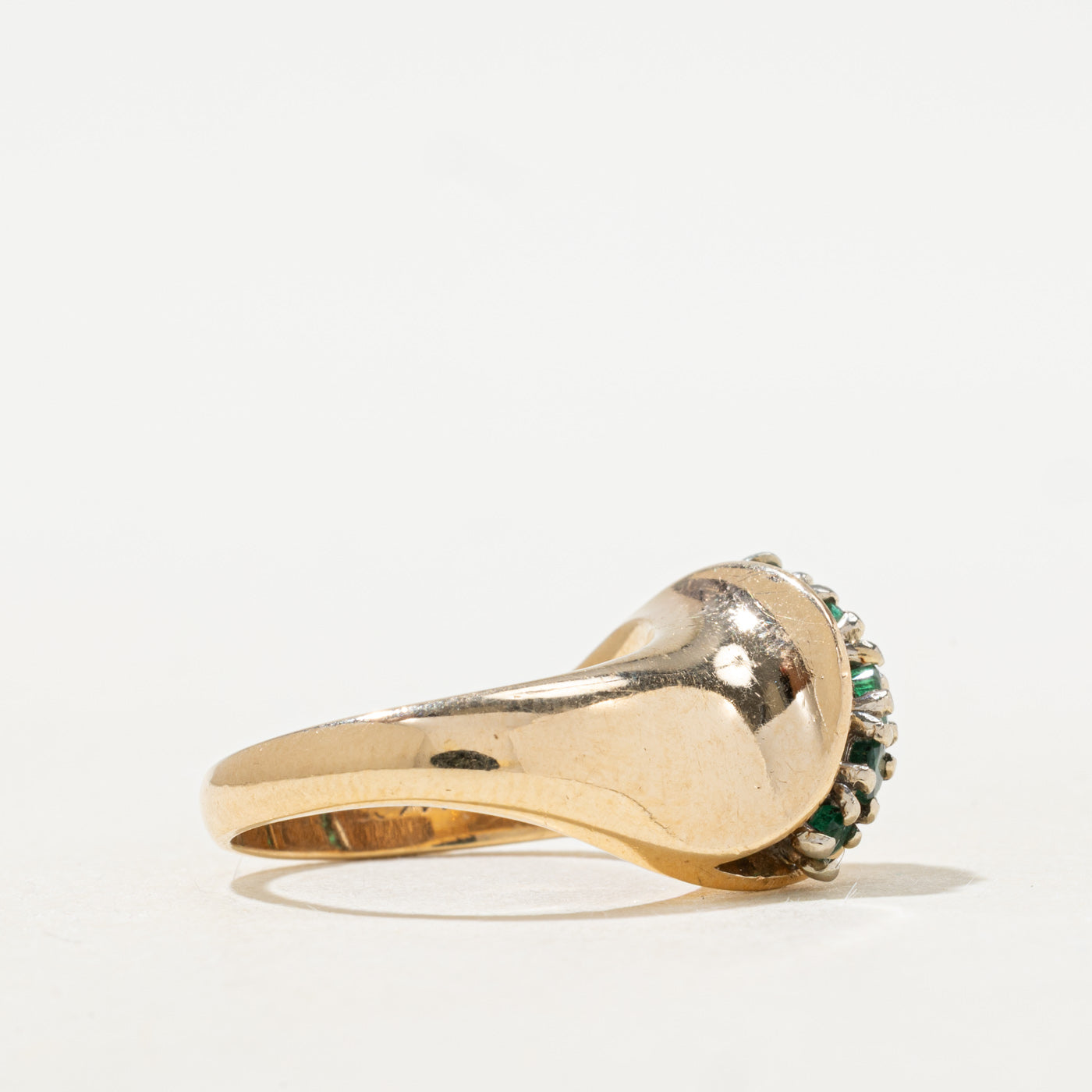 Diagonal Emerald Bypass Ring | 0.2ctw | SZ 5.5 |