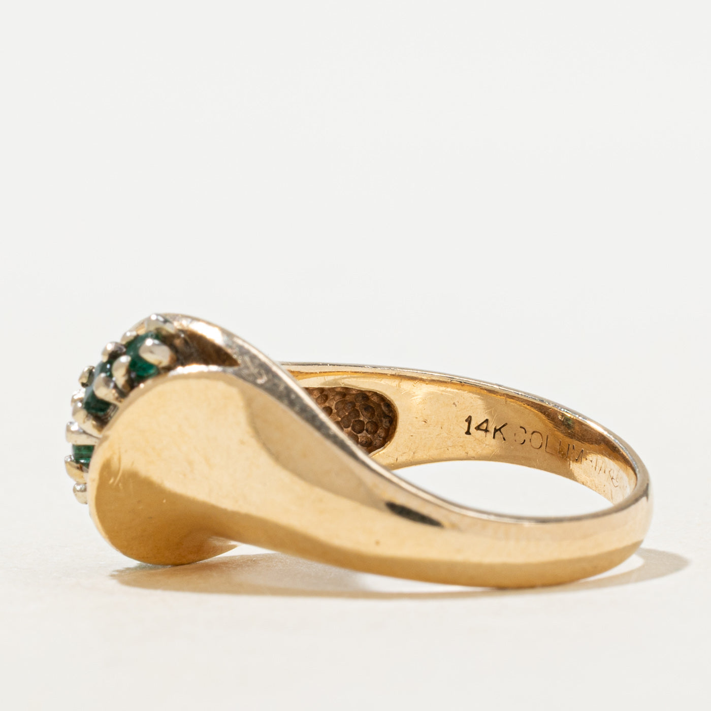 Diagonal Emerald Bypass Ring | 0.2ctw | SZ 5.5 |